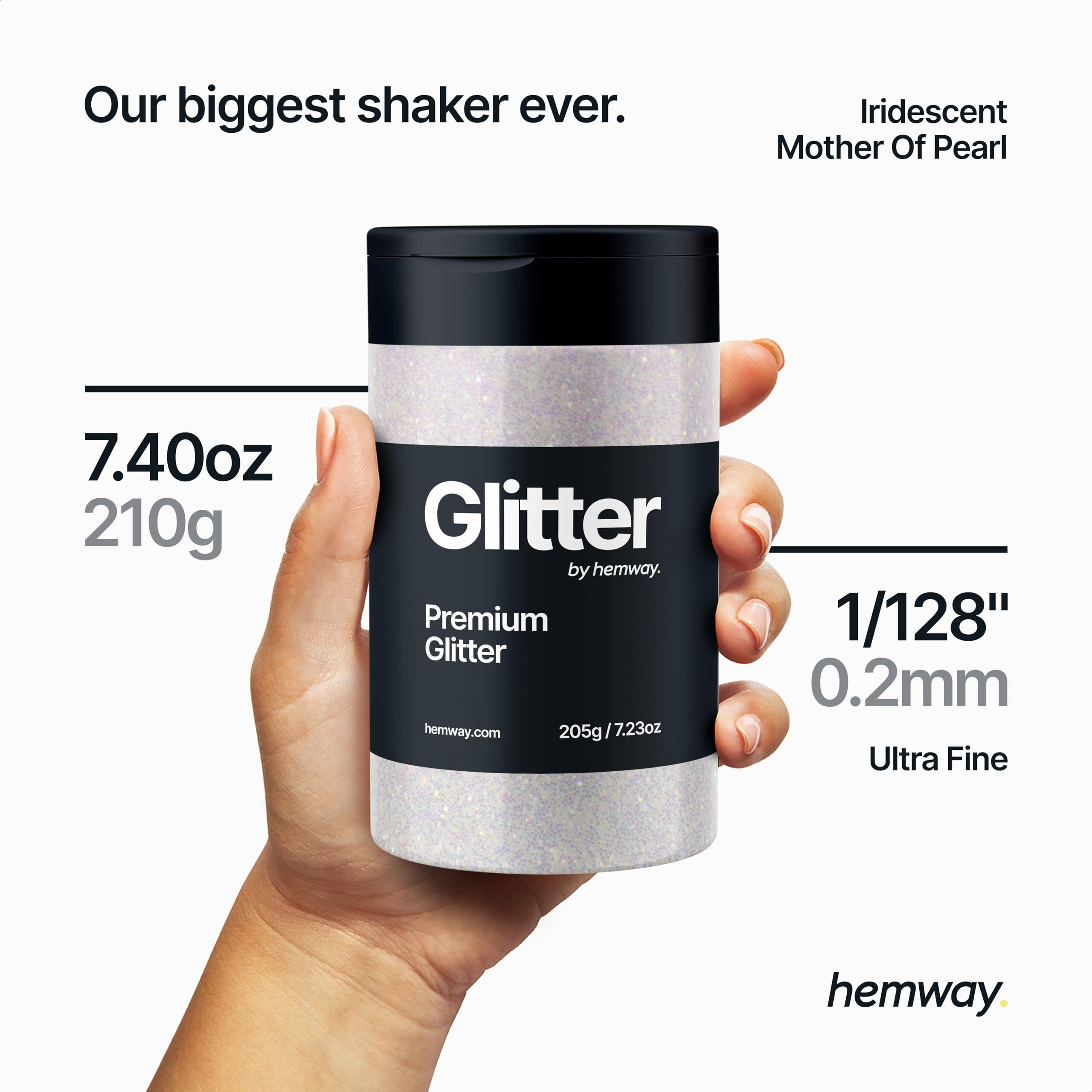 Mother Of Pearl Iridescent Glitter  Glitter  Ultra Fine Glitter  210G/7.40Oz Craft Glitter  Resin Glitter Powder  1/128"" Metallic Iridescent Glitter For Resin Tumblers  Face Glitter For Diy Crafts