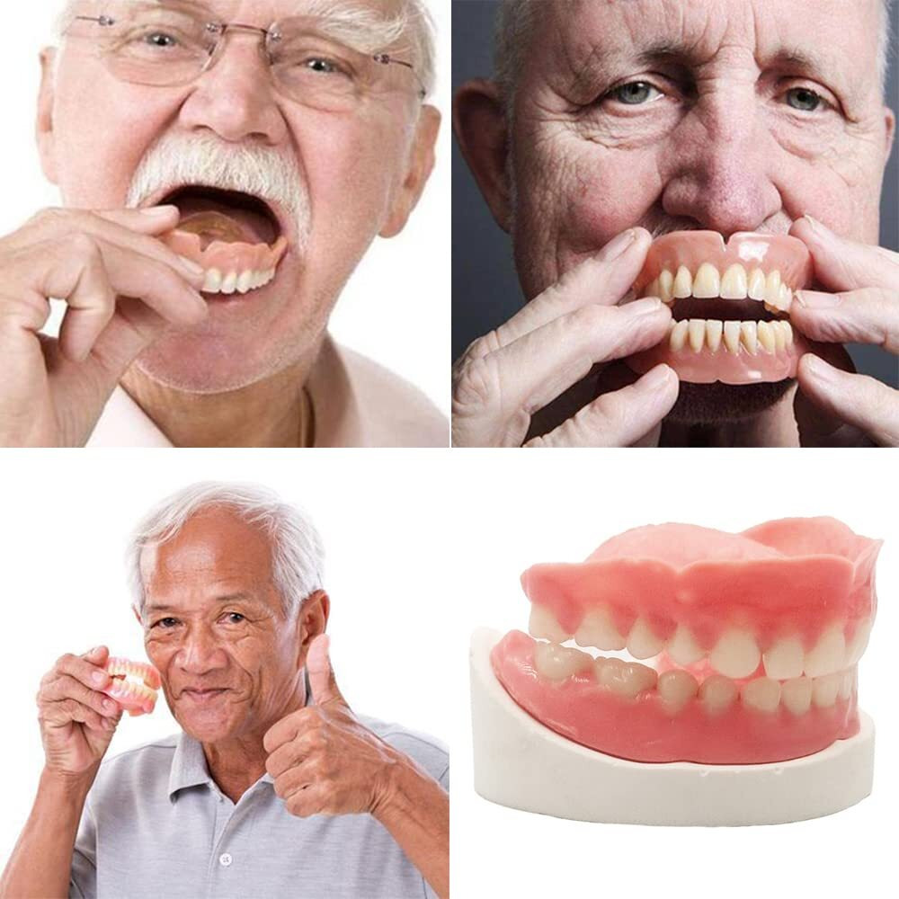 Healthyare Denture Do It Yourself Full Set Of Top And Bottom Fake Teeth For Improve Smile