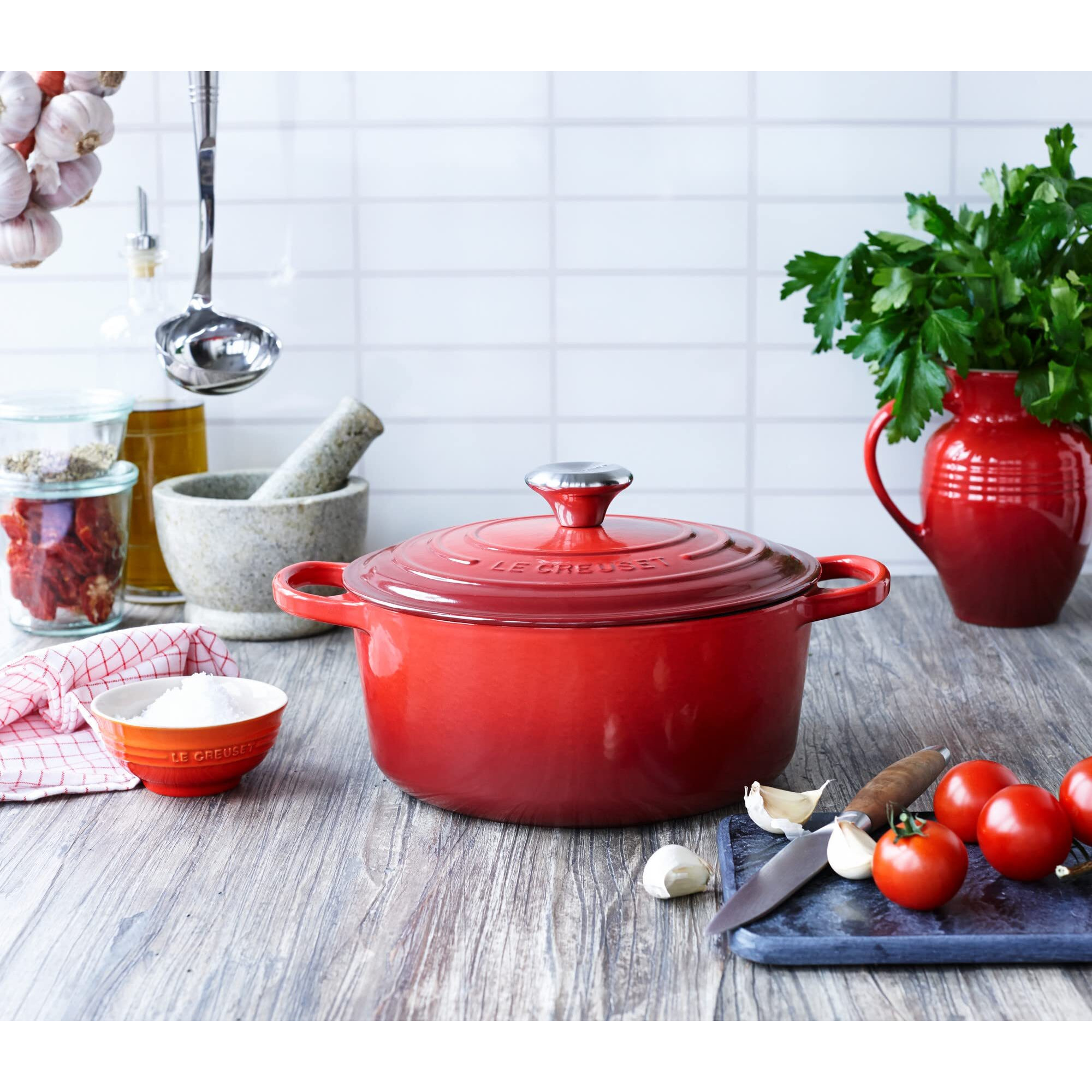Le Creuset Enameled Cast Iron Signature Round Dutch Oven  5.5 Qt.  Cerise
