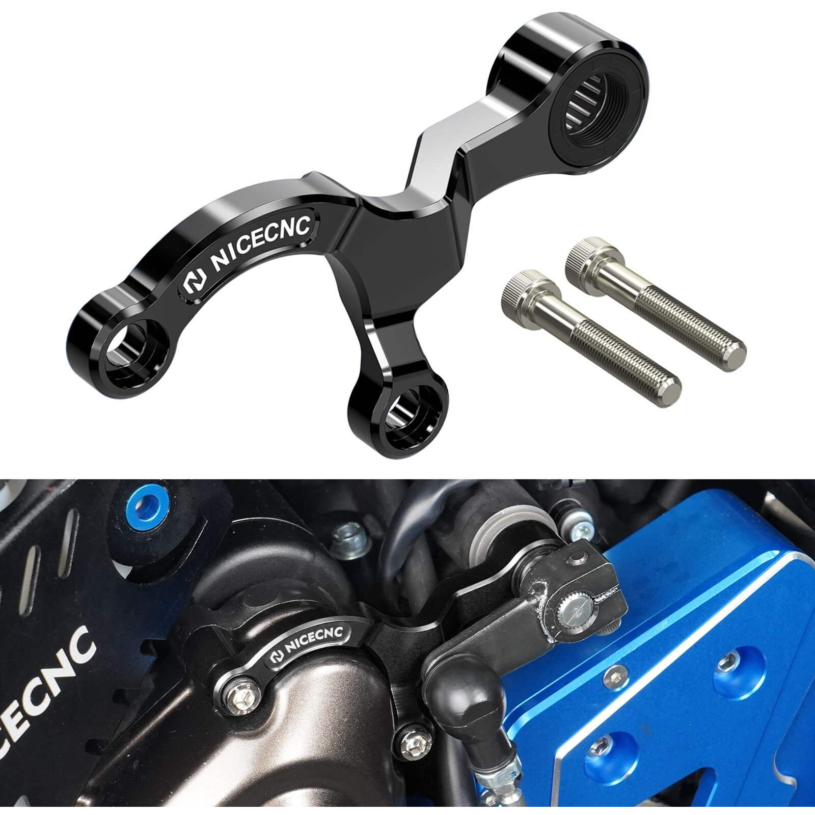 Nicecnc Black Shift Stabilizer Gear Shift Support Compatible With Yamaha Tenere 700/Xtz700 2019-2024 Tenere 700 Rally Edition 2020-2024 Tenere 700 World Raid 2022 Mt-07 2018-2023