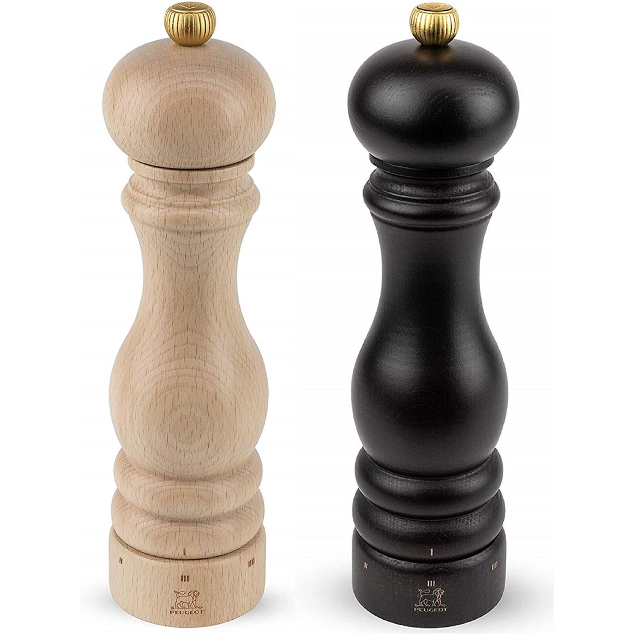 Peugeot Paris U'select Salt And Pepper Mill 9"" Set  Natural And Chocolate