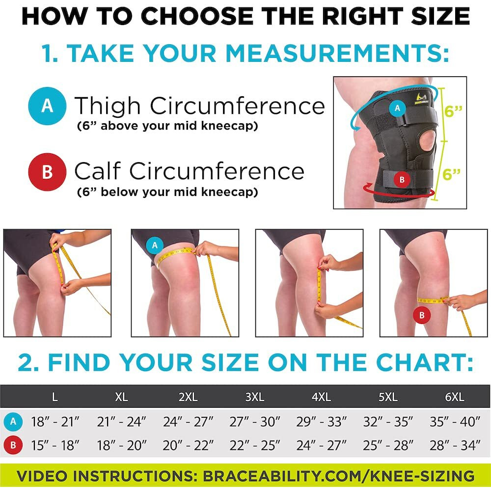 Braceability Obesity Hinged Knee Pain Brace - Overweight Men And Women's Wraparound Plus-Size Support For Osteoarthritis  Joint Pain  Ligament Weakness  Medial And Lateral Kneecap Instability (5Xl)