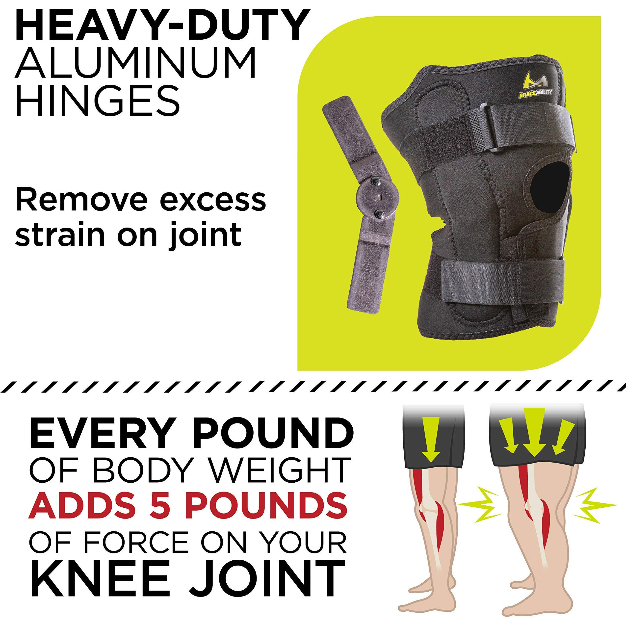 Braceability Obesity Hinged Knee Pain Brace - Overweight Men And Women's Wraparound Plus-Size Support For Osteoarthritis  Joint Pain  Ligament Weakness  Medial And Lateral Kneecap Instability (5Xl)