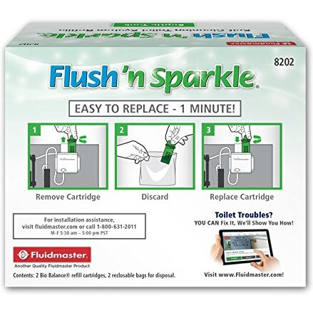 Fluidmaster 8202P8 Flush 'N Sparkle Automatic Toilet Bowl Cleaning System Refills  Biobalance Septic 2-Pack