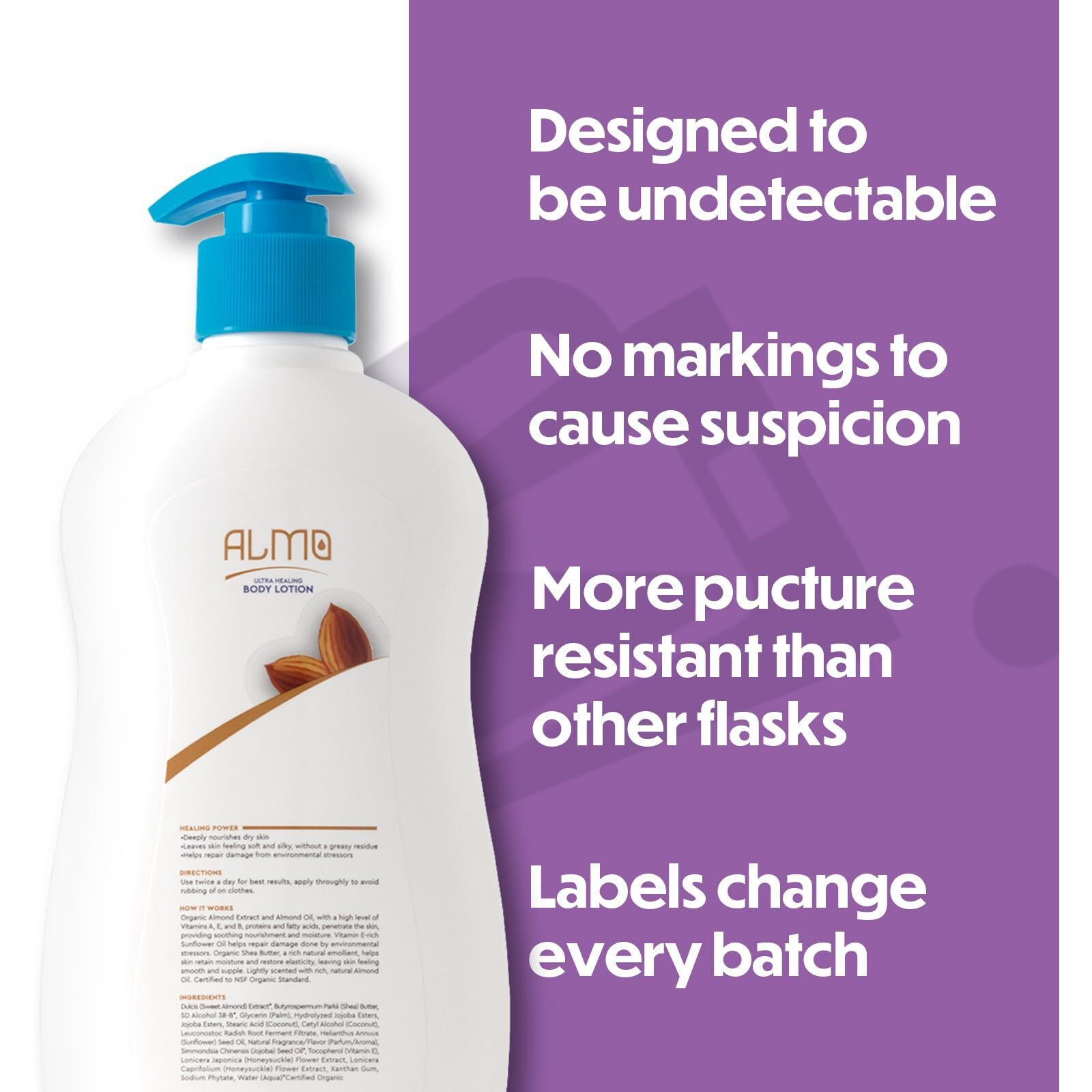 Hidden Flask With Working Pump By Smuggle Mug | Dispense Lotion And Liquids | Disguised Containers For Beverages | Bottles For Smuggling Drinks On Cruises | Flasks To Sneak Beverages (Body Lotion)