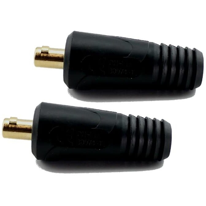 Weldingcity 2-Pk Dinse-Type Twist-Lock Welding Cable Insulated Male Connector 25-Series (25Mm Awg 4-3) For Welders Miller Lincoln Esab Hobart And Others