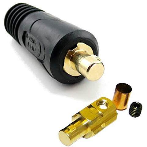 Weldingcity 2-Pk Dinse-Type Twist-Lock Welding Cable Insulated Male Connector 25-Series (25Mm Awg 4-3) For Welders Miller Lincoln Esab Hobart And Others