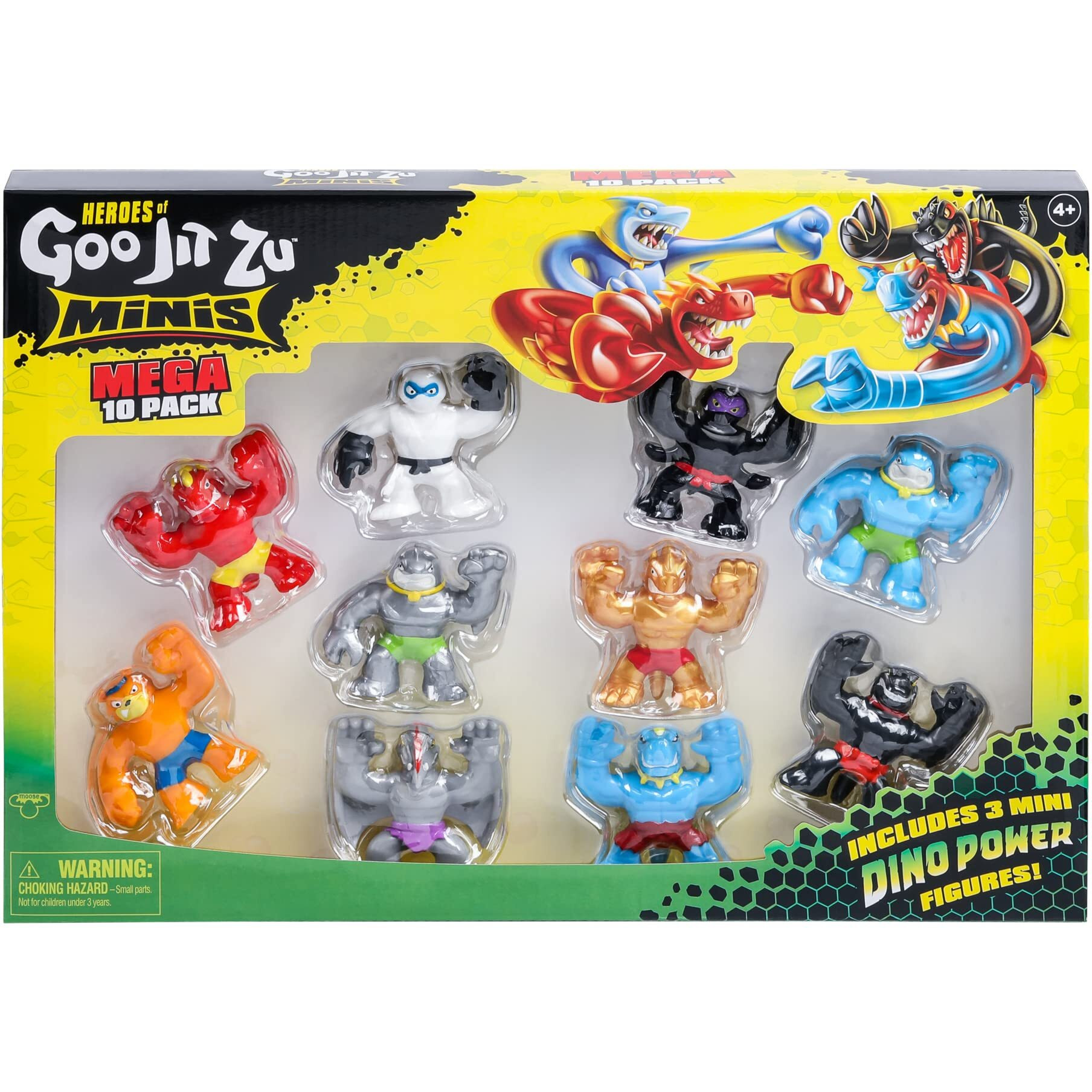 Heroes Of Goo Jit Zu Minis  Minis Mega 10 Pack. Stretch  Squish  Battle With 10 Mini In One Pack