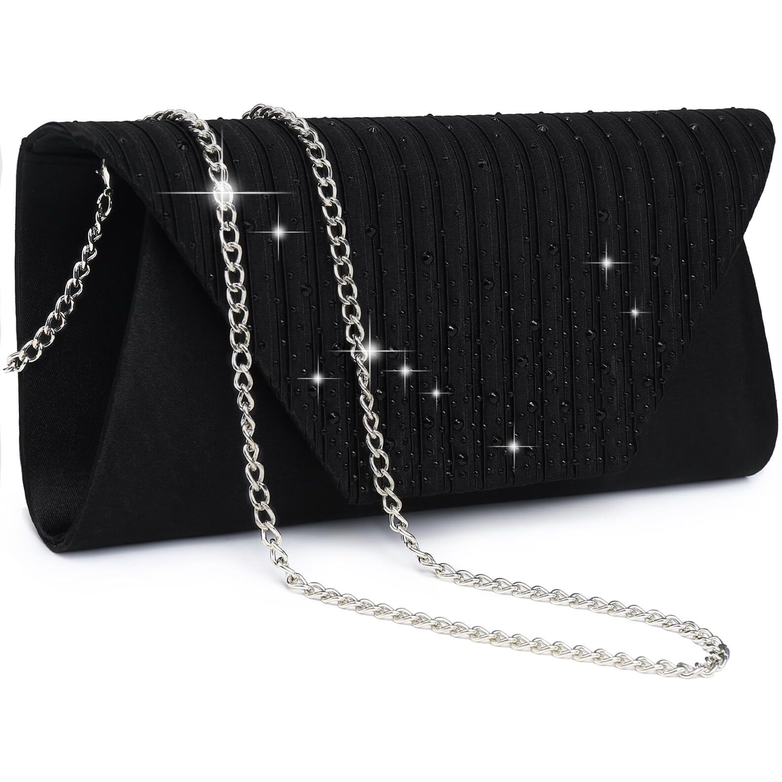 Dasein Evening Bag For Women Glitter Rhinestone Wedding Evening Purse Crystal Envelope Clutch Crossbody Shoulder Bags (Navy)