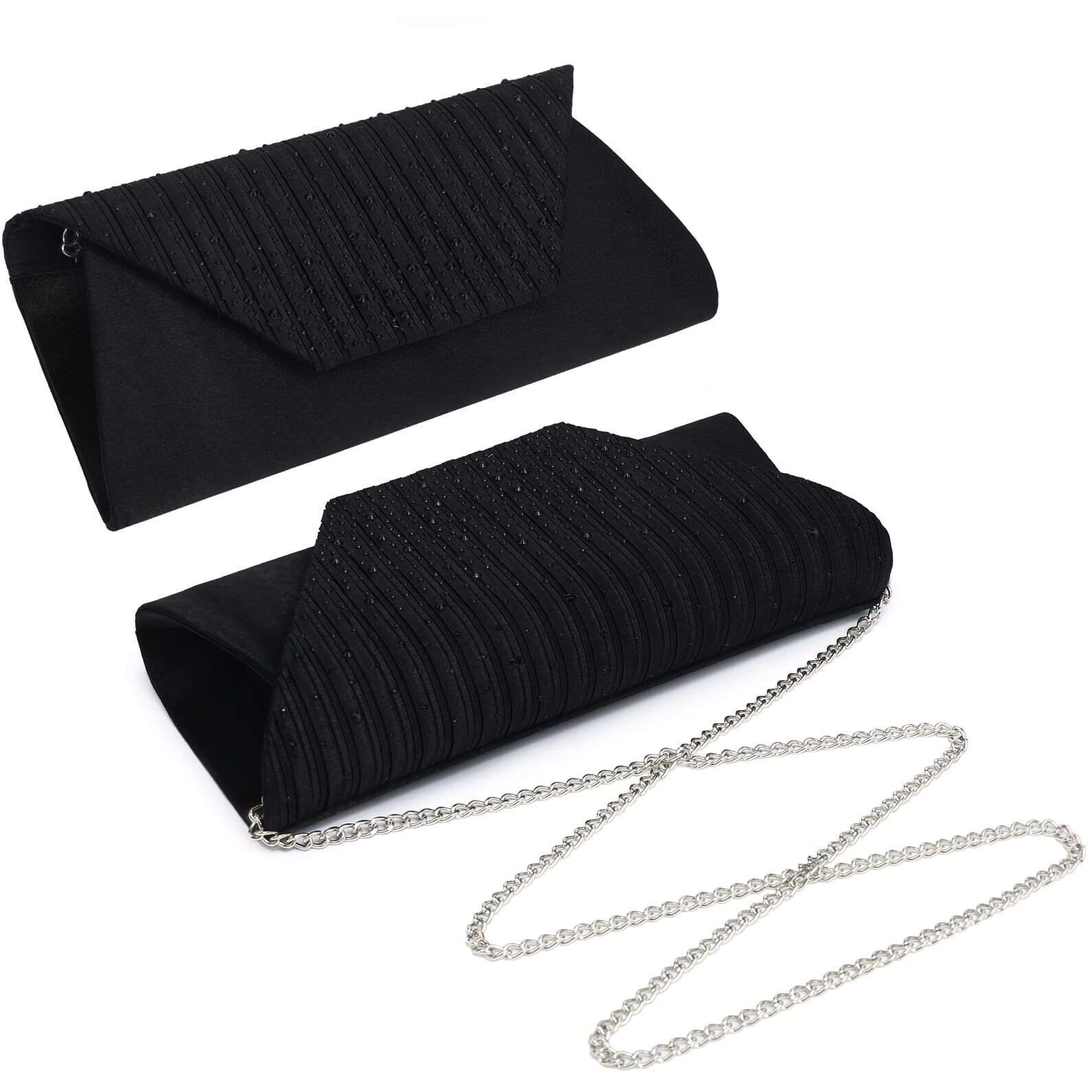 Dasein Evening Bag For Women Glitter Rhinestone Wedding Evening Purse Crystal Envelope Clutch Crossbody Shoulder Bags (Navy)