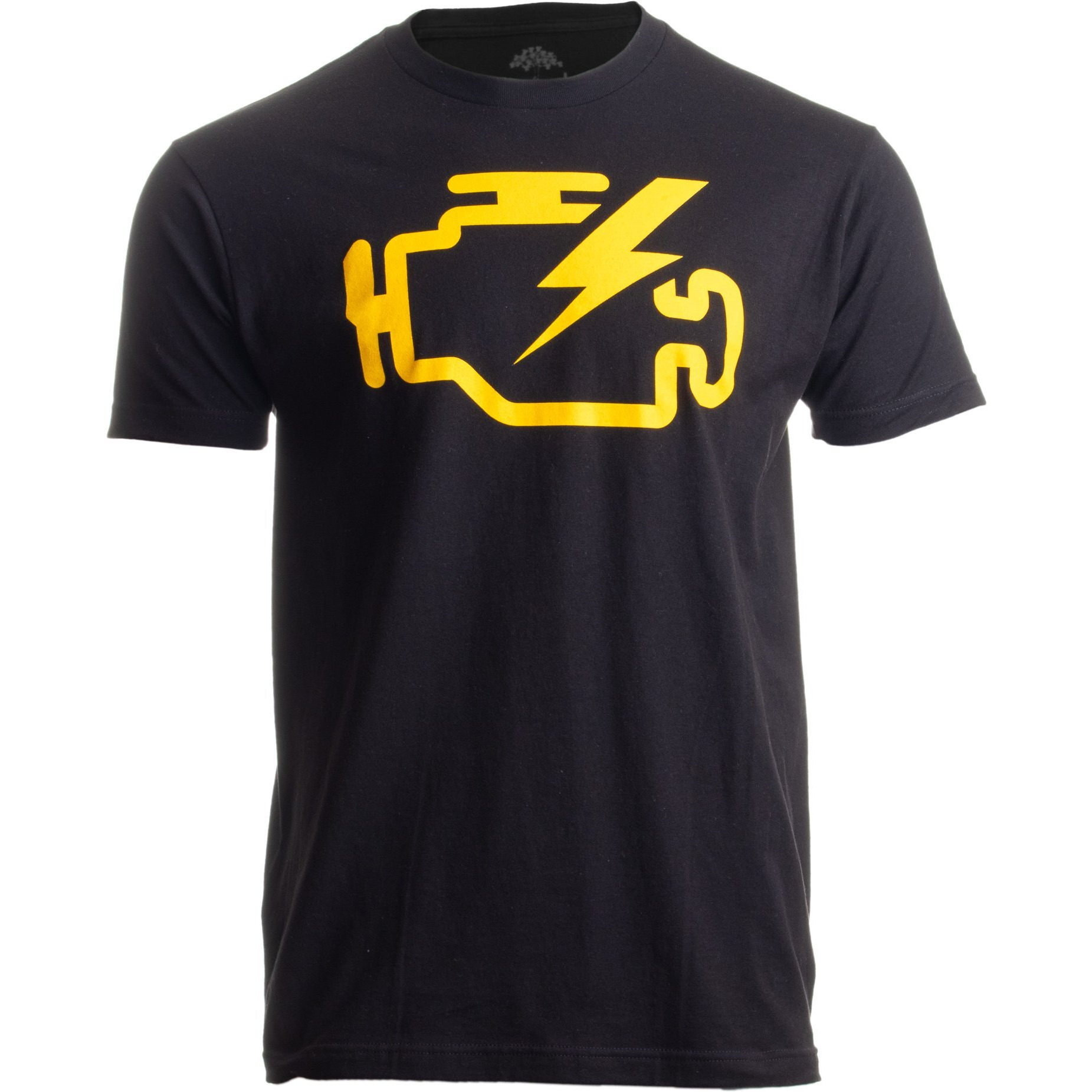 Ann Arbor T-Shirt Co. Check Engine Light | Funny Mechanic Car Clothing Men T-Shirt-(Adult Xl) Black
