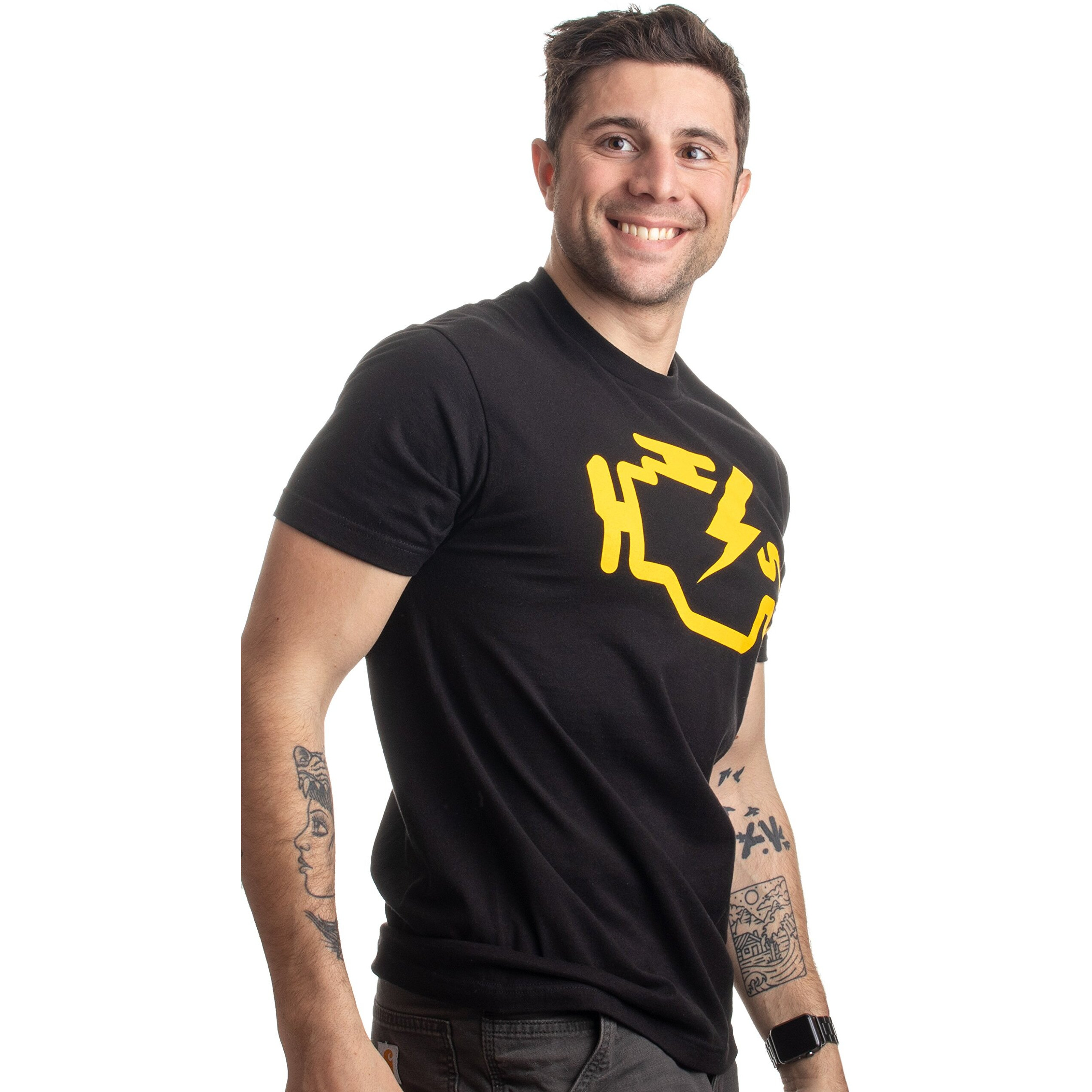 Ann Arbor T-Shirt Co. Check Engine Light | Funny Mechanic Car Clothing Men T-Shirt-(Adult Xl) Black
