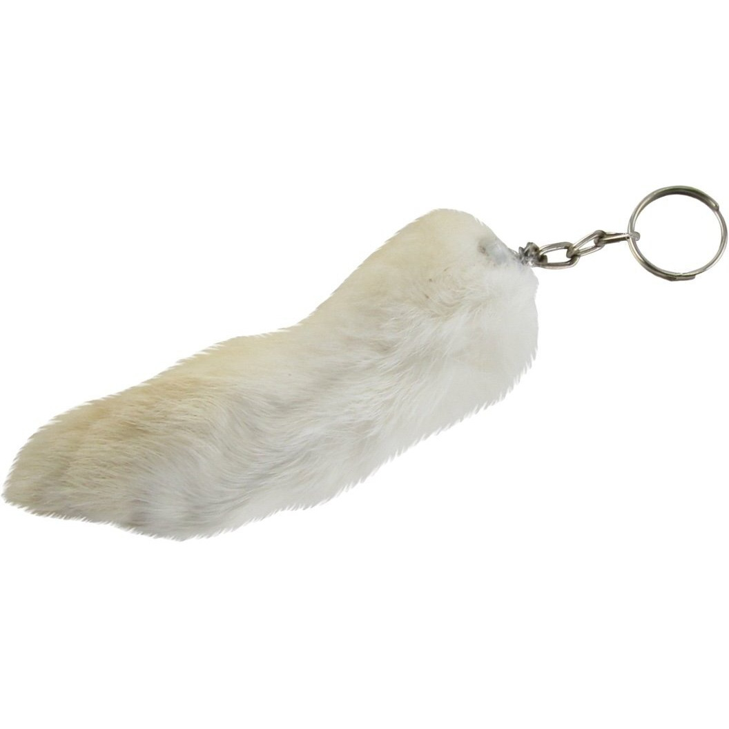 Treasure Gurus Real Rabbit Fur Rabbits Foot Car Keychain