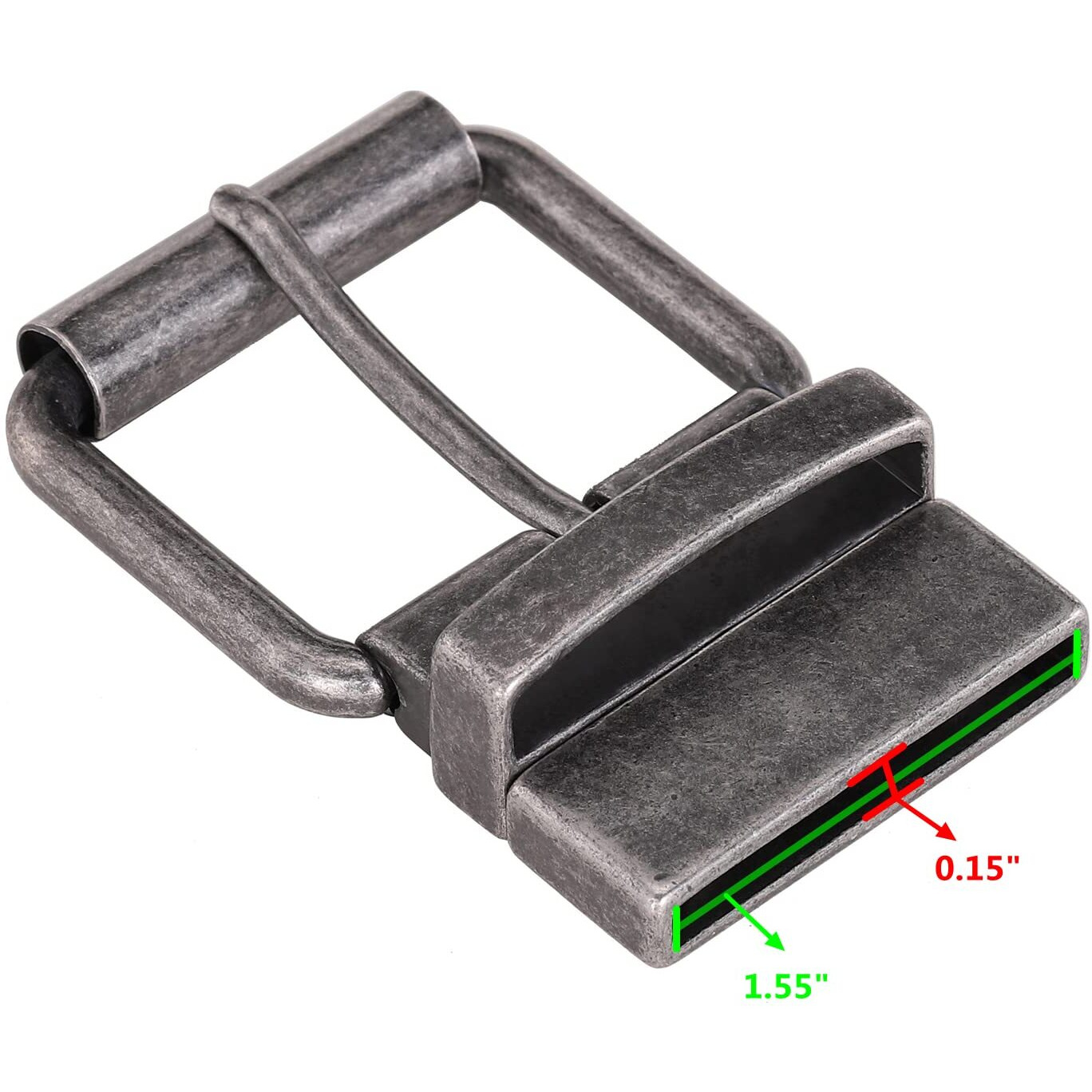 Djcaizyy 1.57"" (38Mm-40Mm) Reversible Belt Buckle Replacement Belt Buckle Antique Silver