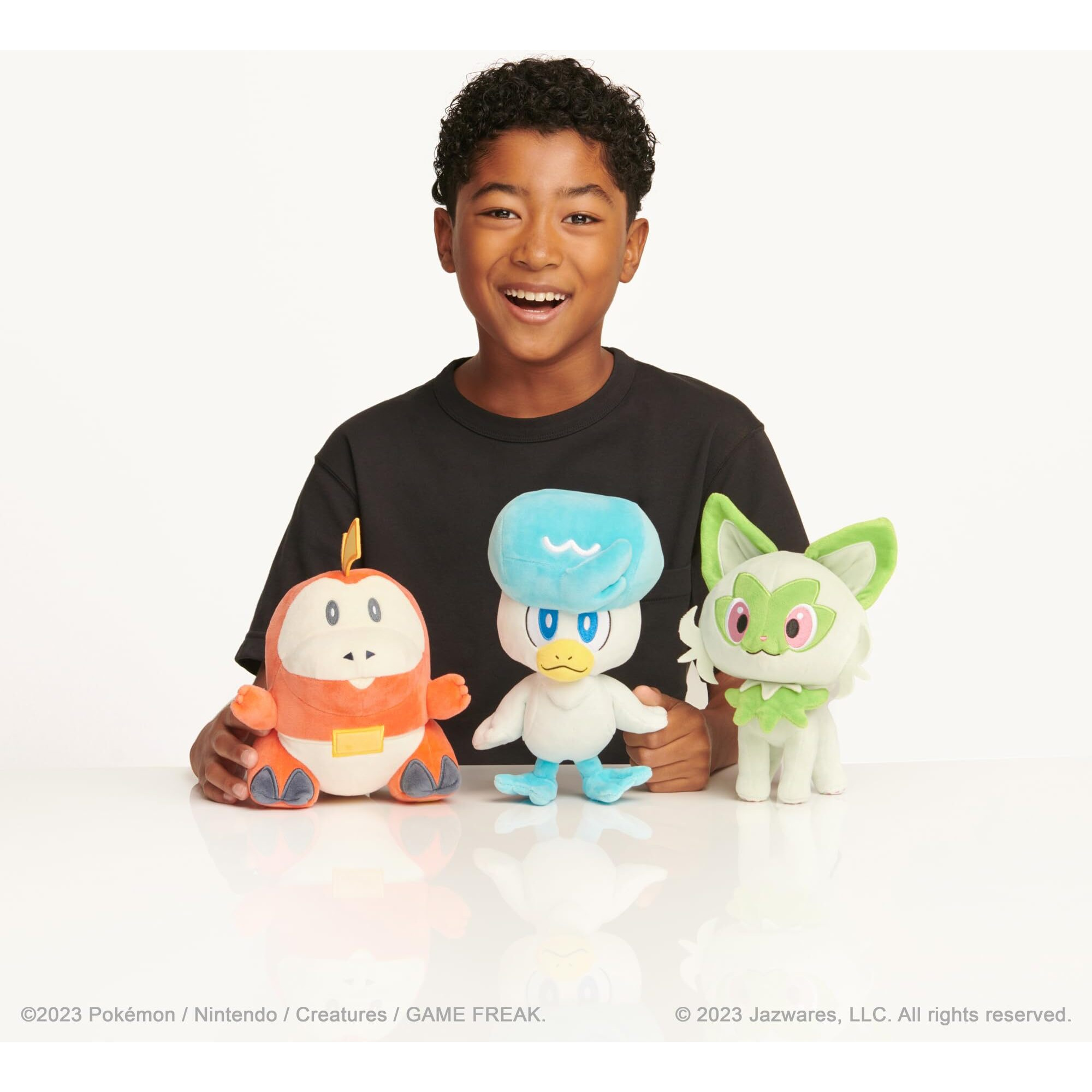 PokMon Paldea First Partner Plush 3 Pack - 8-Inch Plush Of Fuecoco  Quaxly  And Sprigatito