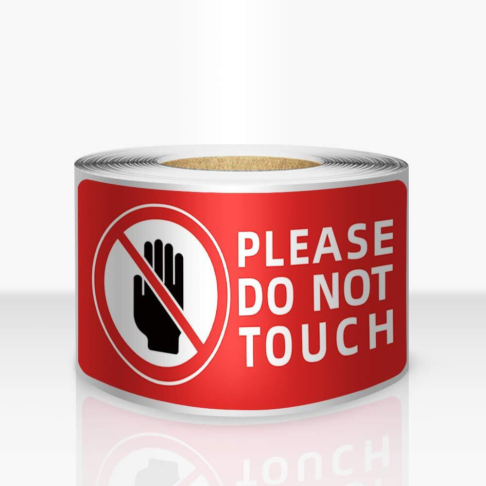 200 Pcs Do Not Touch Stickers Tape 3"&quot6"" Inches Please Dont Touch Sign Commercial Grade Removable Waterproof Vinyl Decal