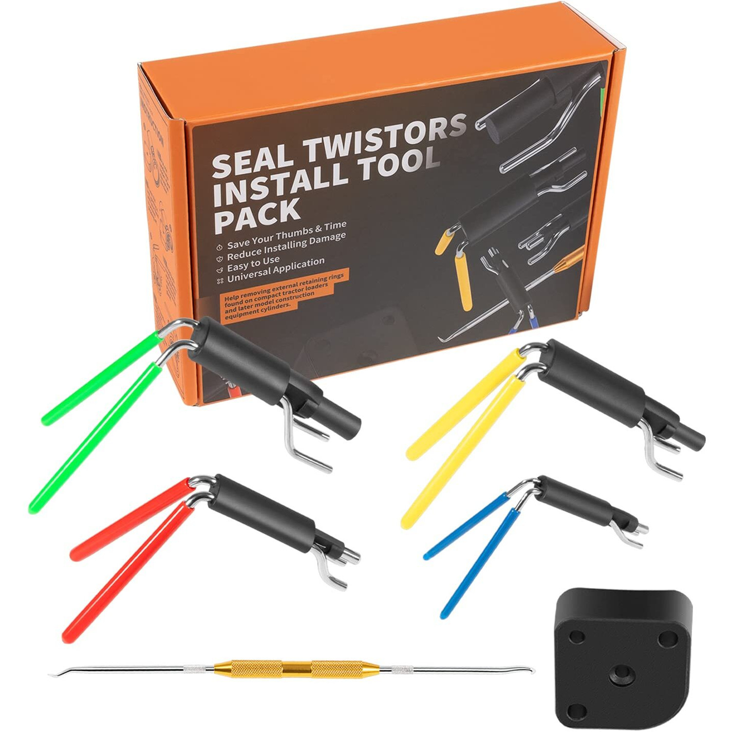 Seal Twistors Install Tools Hydraulic Cylinder Piston Rod Seal U-Cup Twistor Installation Tool Set Work On 0.7 Inch -6.5 Inch Seals (6Pcs)