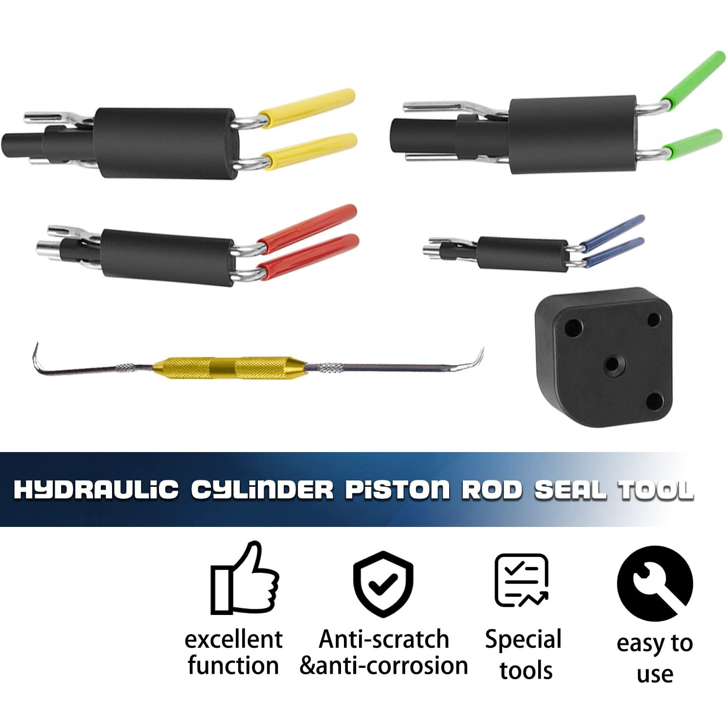 Seal Twistors Install Tools Hydraulic Cylinder Piston Rod Seal U-Cup Twistor Installation Tool Set Work On 0.7 Inch -6.5 Inch Seals (6Pcs)