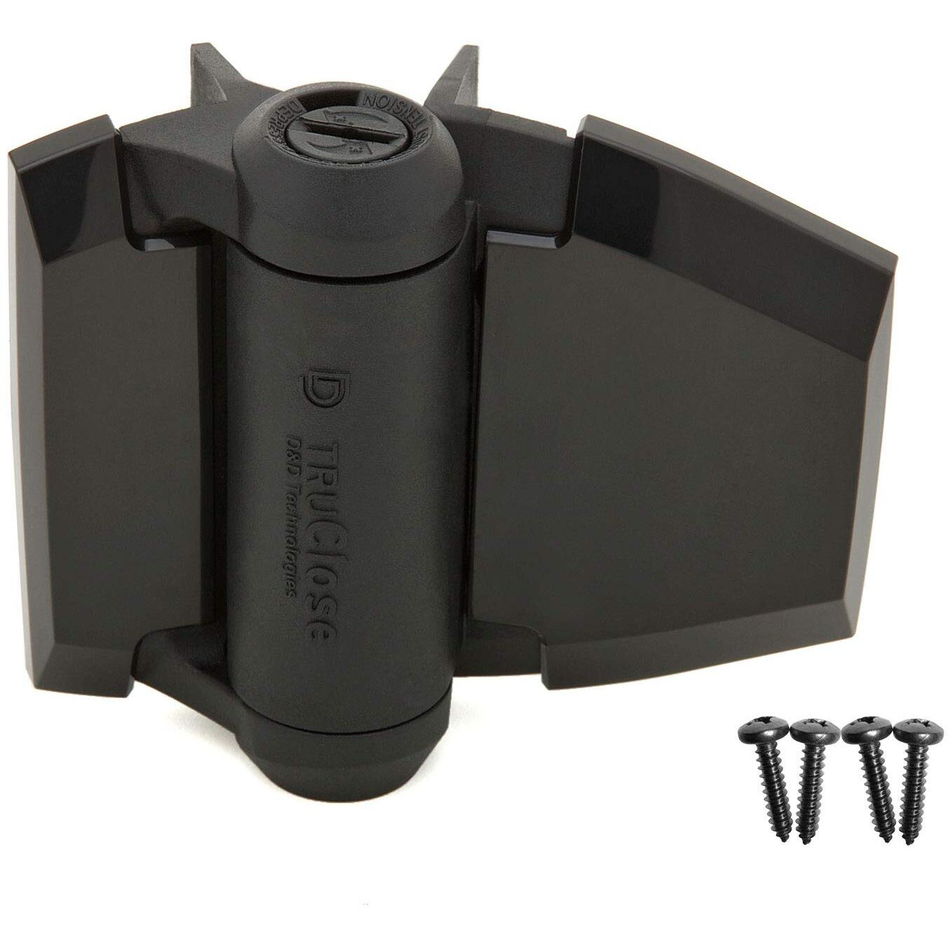 D&D Technologies Tca2L2S3Bts Truclose Regular Duty Gate Hinges  For Self Closing Metal And Wood Gates Up To 66 Pounds  With Alignment Legs  Gloss Black  2 Count