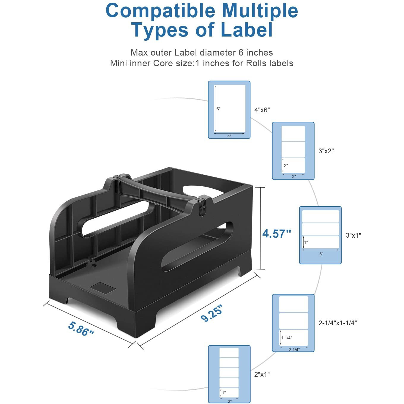 Polono Label Holder  Thermal Label Holder For Fan-Fold And Roll Labels  Shipping Label Holder Work With Shipping Label Printer And Thermal Labels