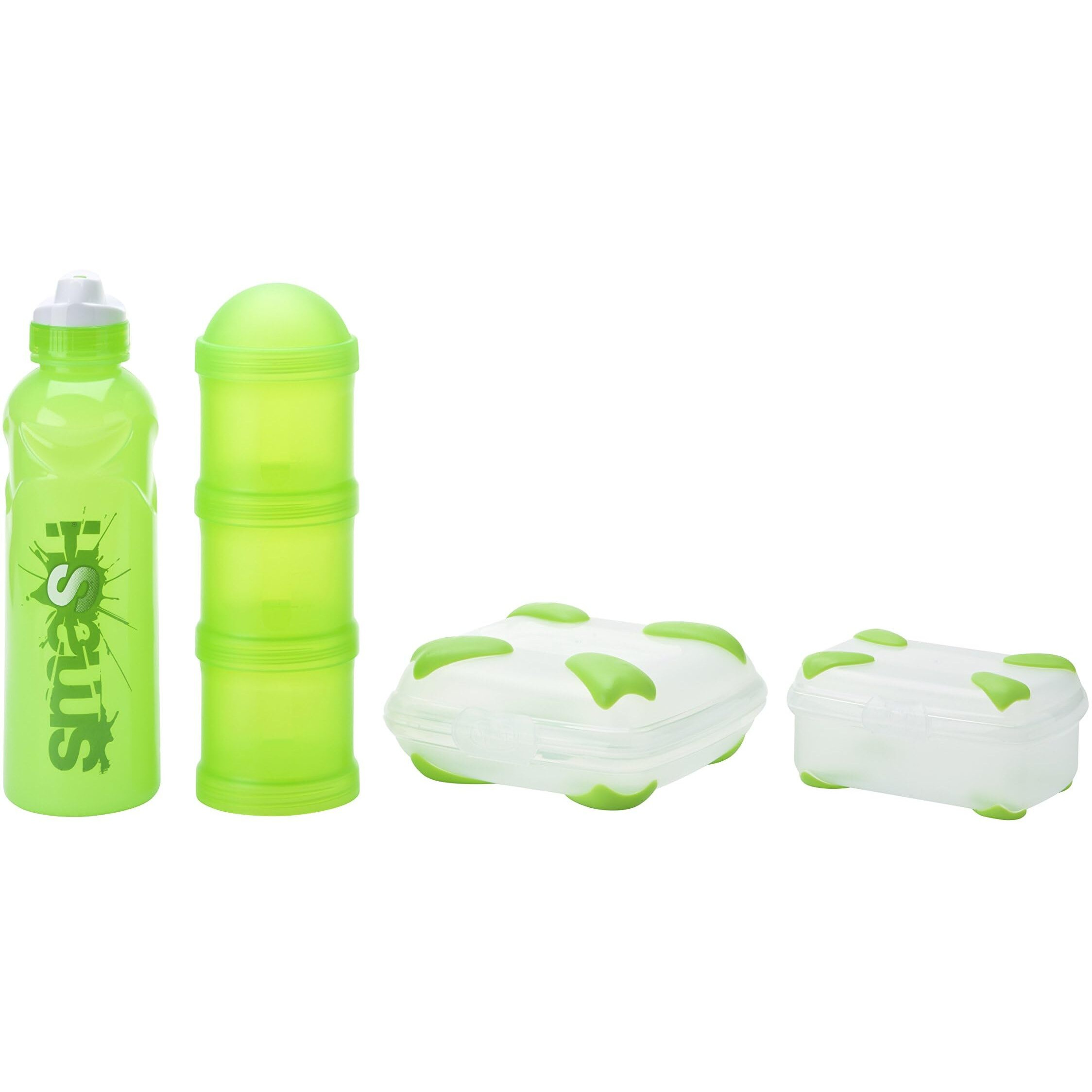 Nude Food Movers By Smash Rubbish Free Lunch Kit With Sandwich Box  Snack Box  Stealth Water Bottle  & Triple Snack Tube  Pink