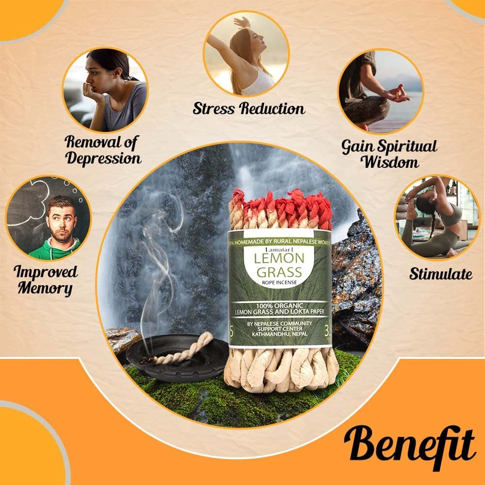 Set Of 3 Tibetan Rope Incense -Appr 135 In Ropes Hand Made In Nepal (Rose Rope Set Of 3)