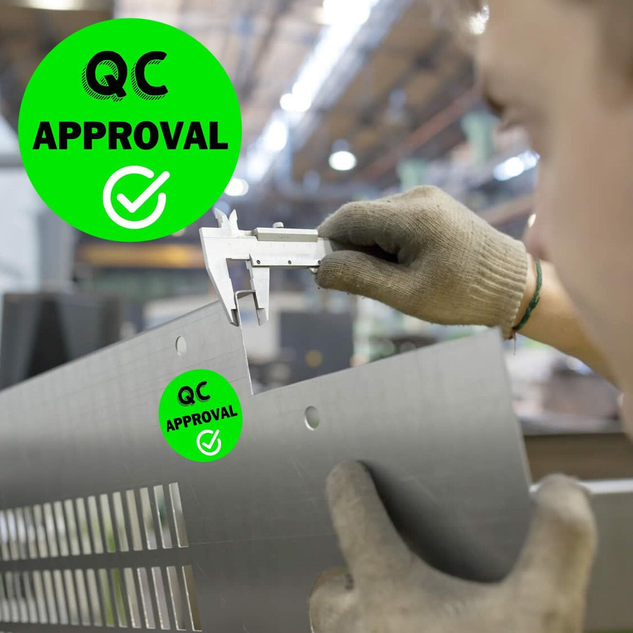 1 Inch Qc Approval Labels Green Inventory Quality Control Stickers For Warehouse Quality Control Check Tested Pass 1000Pcs