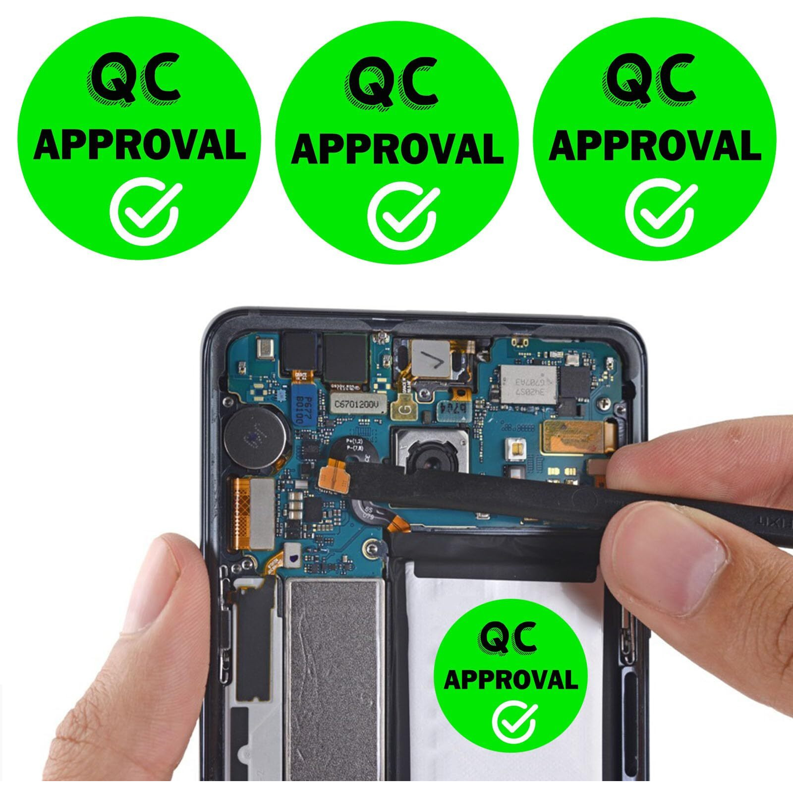 1 Inch Qc Approval Labels Green Inventory Quality Control Stickers For Warehouse Quality Control Check Tested Pass 1000Pcs