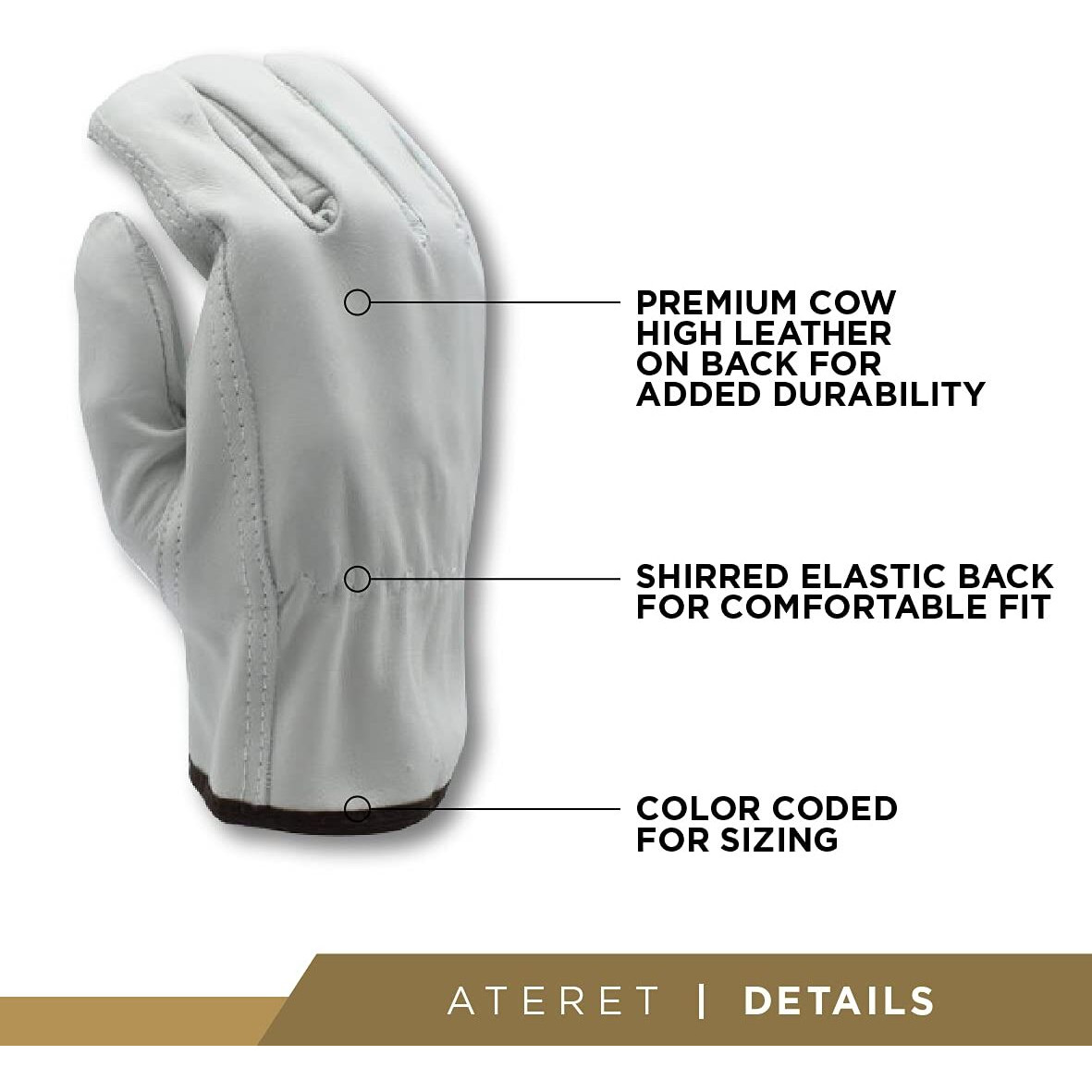 Ateret 24 Pairs X-Large Heavy Duty Durable Cowhide Leather Work Gloves I Driver Gloves For Truck Driving  Warehouse  Gardening  Farming