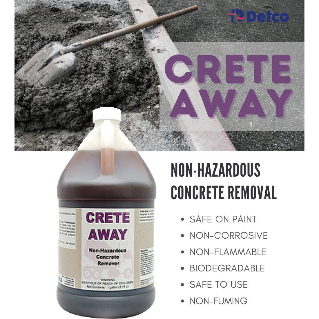 Crete Away Concrete Remover From Trucks  Mixers And Construction Equipment Mortar Grout And Stucco - Non Hazardous (1 Gallon)