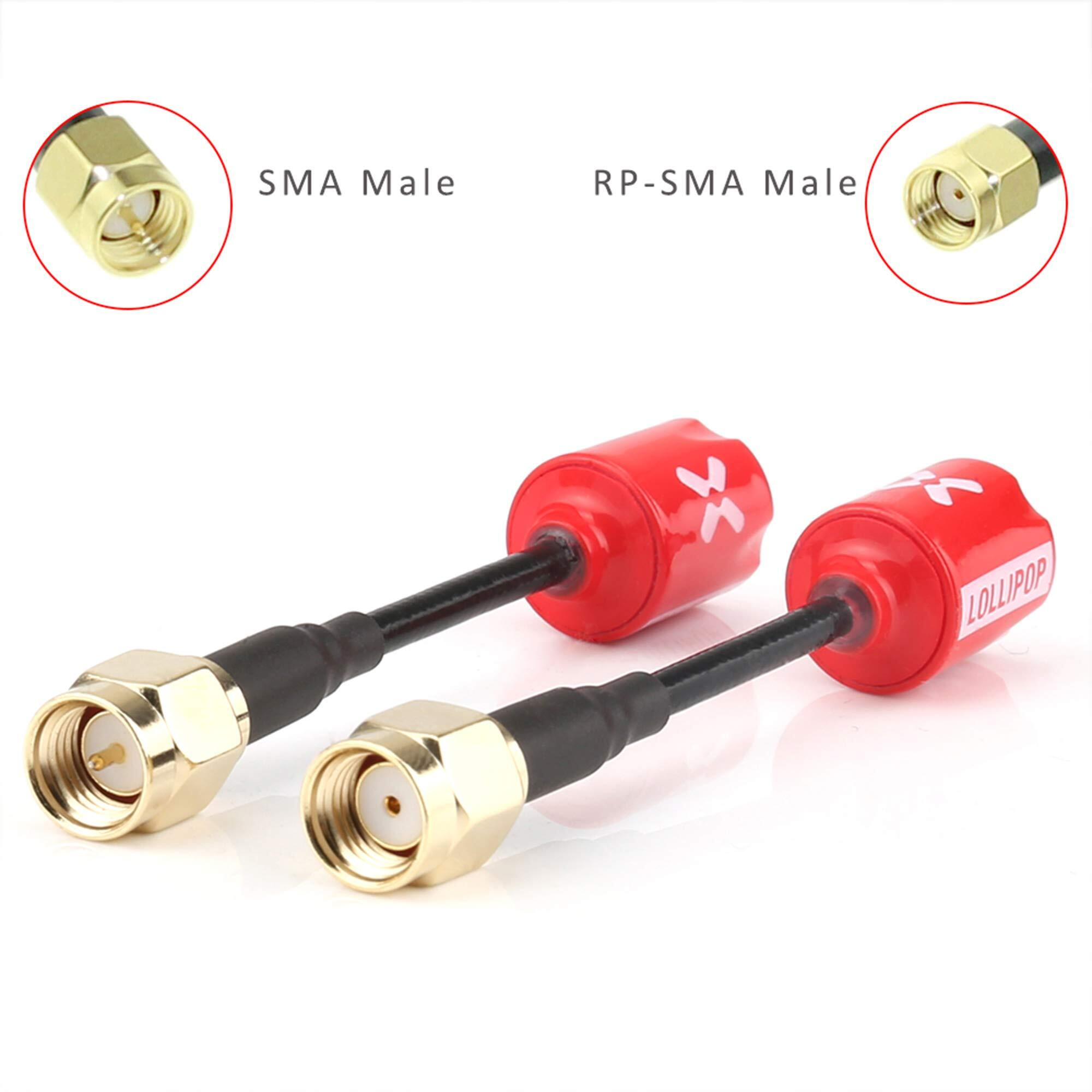 Foxeer Fpv Antenna Lollipop V4 Super Mini Rhcp Antenna 5.8G 2.5Dbi Sma Male And Female Rp-Sma Male For Rc Drone Fpv Racing Quadcopeter Multicopter Tx/Rx (2Pcs Red)