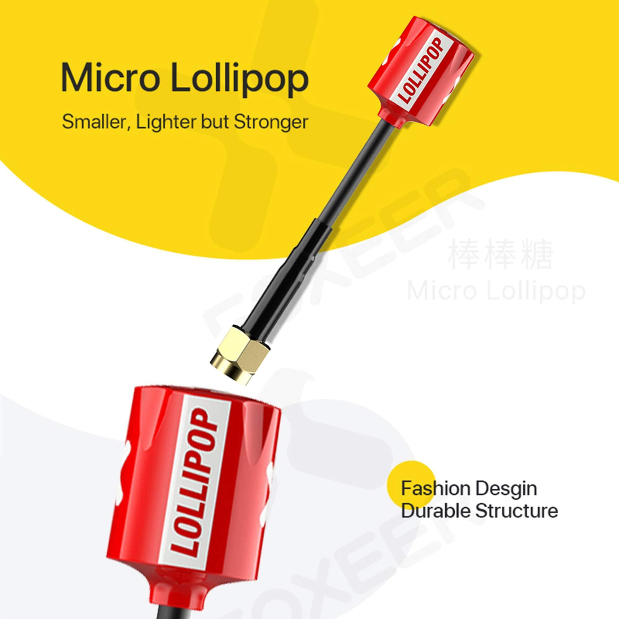 Foxeer Fpv Antenna Lollipop V4 Super Mini Rhcp Antenna 5.8G 2.5Dbi Sma Male And Female Rp-Sma Male For Rc Drone Fpv Racing Quadcopeter Multicopter Tx/Rx (2Pcs Red)