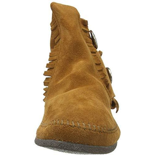 Minnetonka Mens Two Button Hardsole Boot  Brown  Size 11