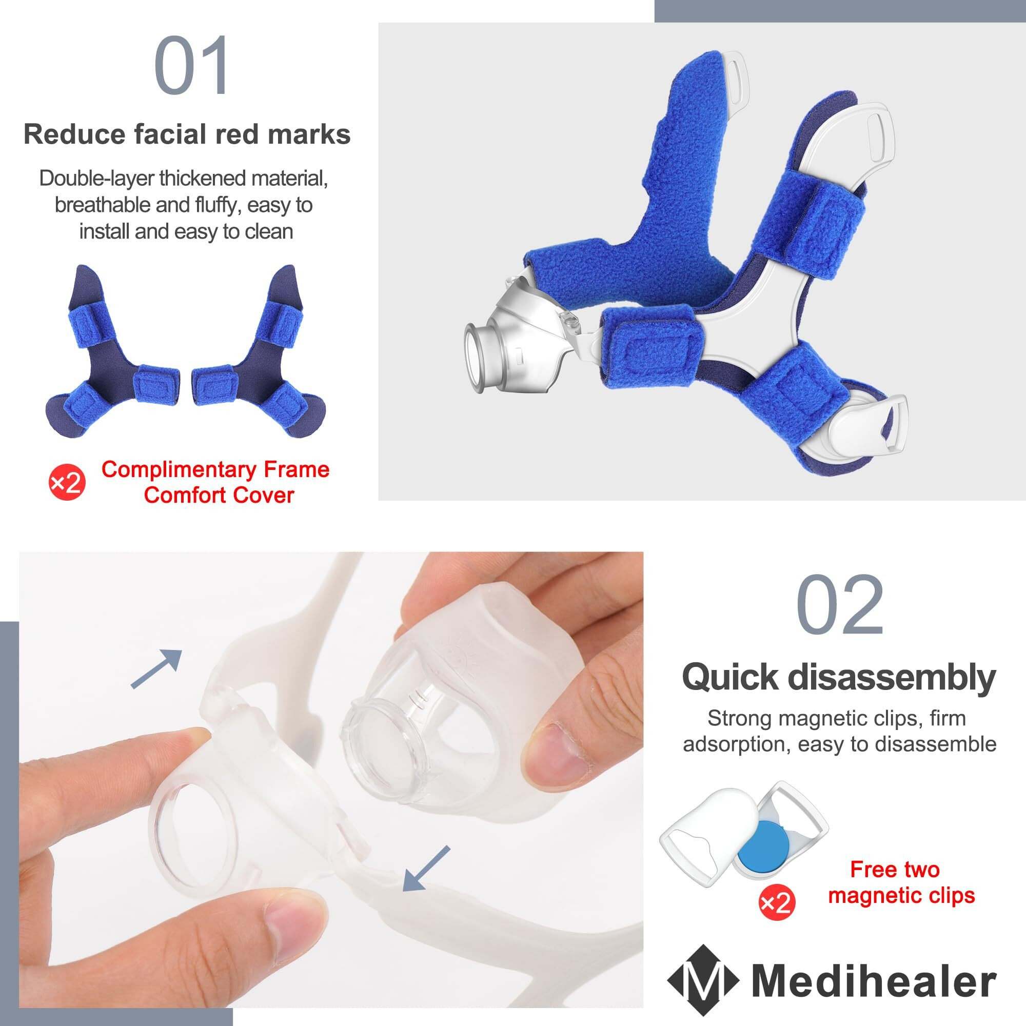 Medihealer Upgraded Full Tube Frame Strap Kit For N20  Tube Frame Kit With Neck Pad Compatible With Airfit N20  Great-Value Supplies