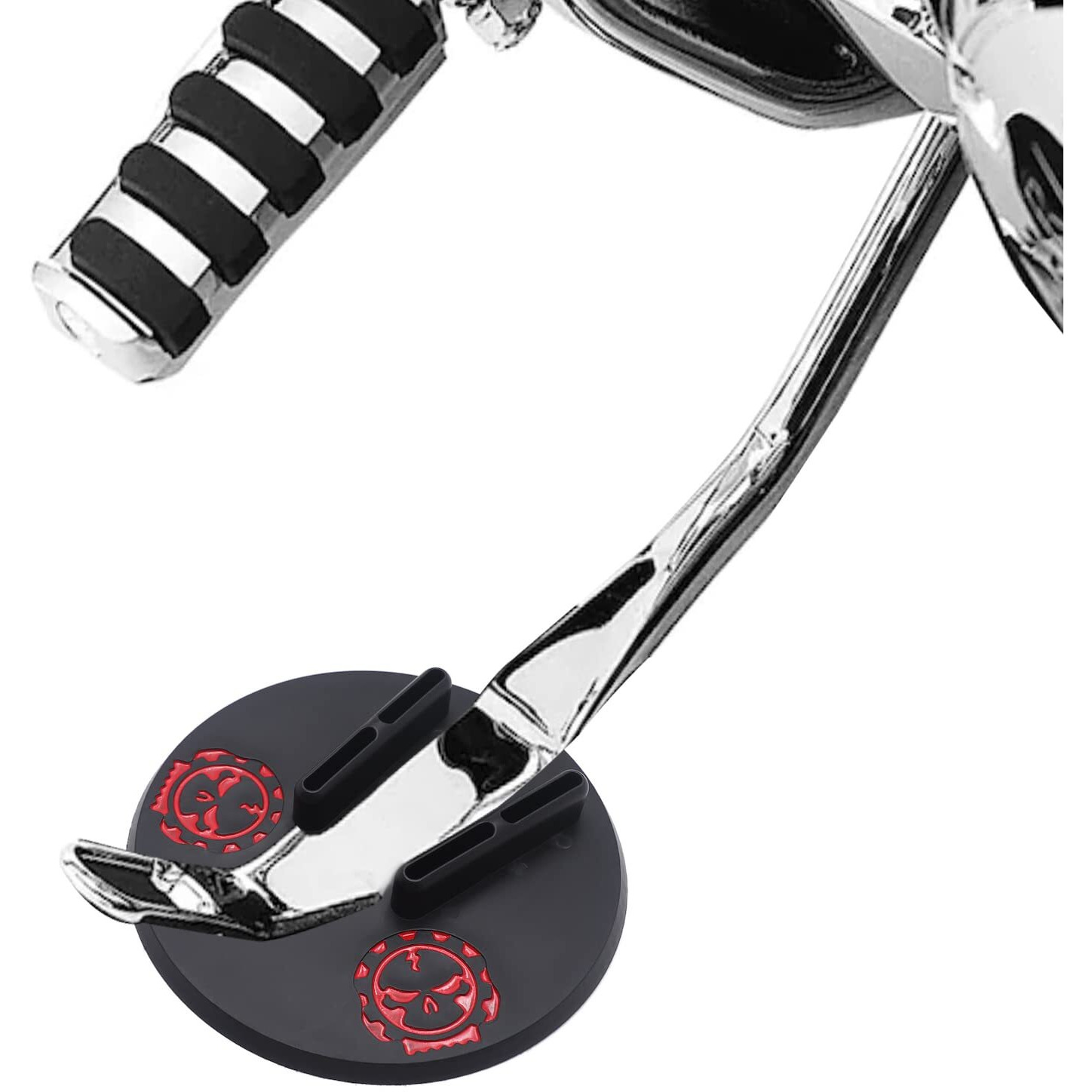 Httmt- Black Round Kickstand Sidestand Jiffy Stand Coaster Pad Compatible With H-D Touring Cruiser Sport Dirt [P/NMt253-001-Bk]