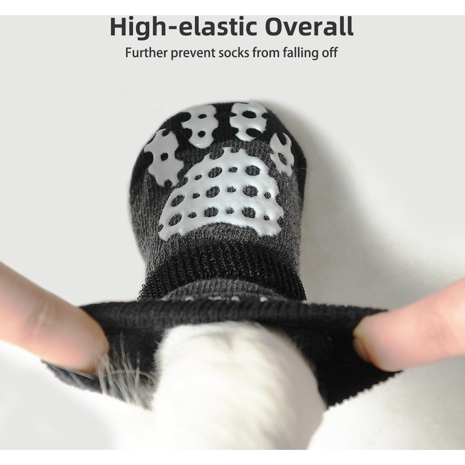 Pupteck Anti-Slip Dog Socks With Double Sides Grips For Small Medium Large Dogs Hardwood Floors Prevents Licking  Dog Shoes For Hot Pavement Traction Control Paw Protector For Senior Dogs  Grey L