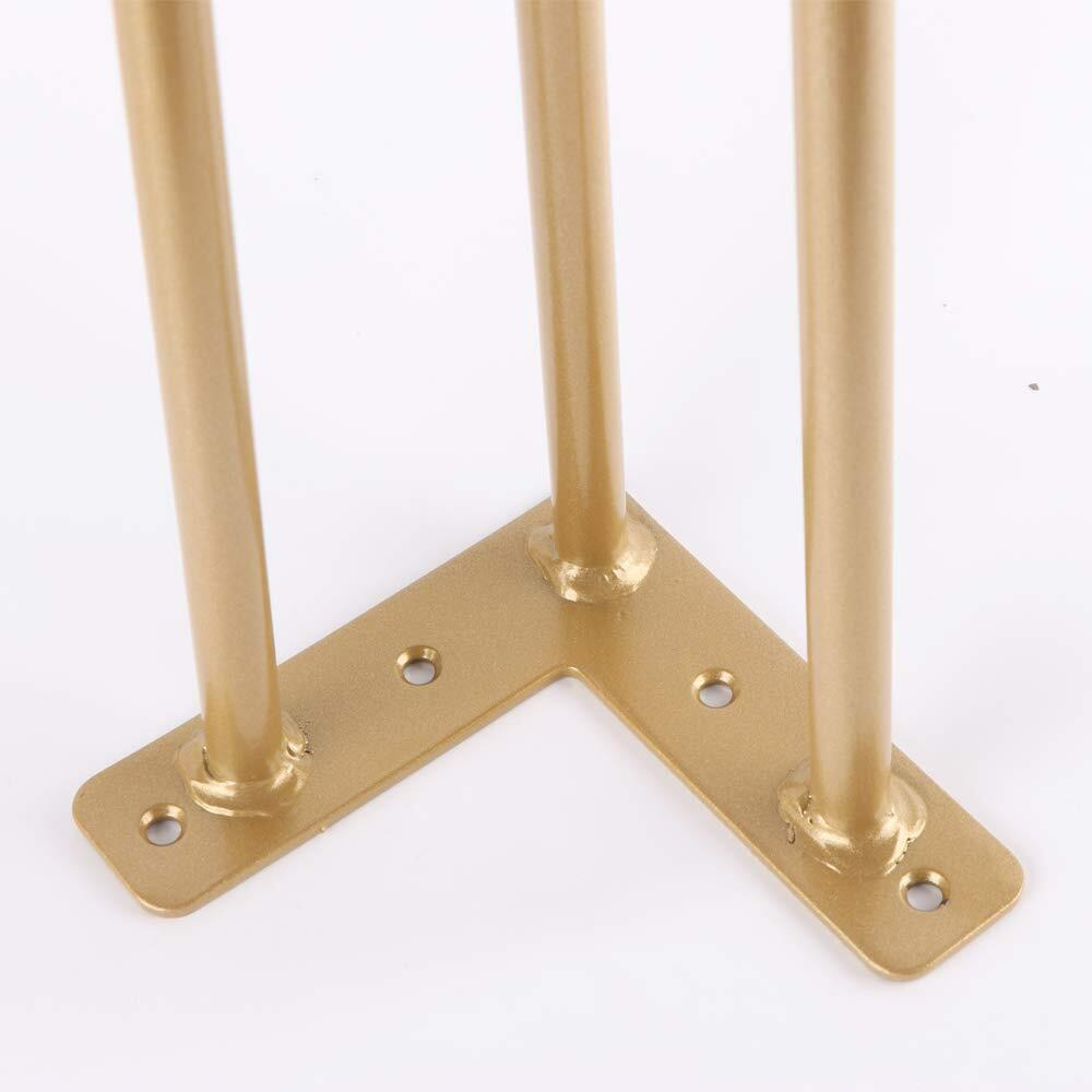 Osring 18 Inch Hairpin Table Legs With 1/2"" Dia 3-Rods  Heavy Duty Metal Hairpin Furniture Leg For Coffee Table And Patio Bench  Gold Hairpin Feet With Floor Protectors For Home Diy Project  4 Pack