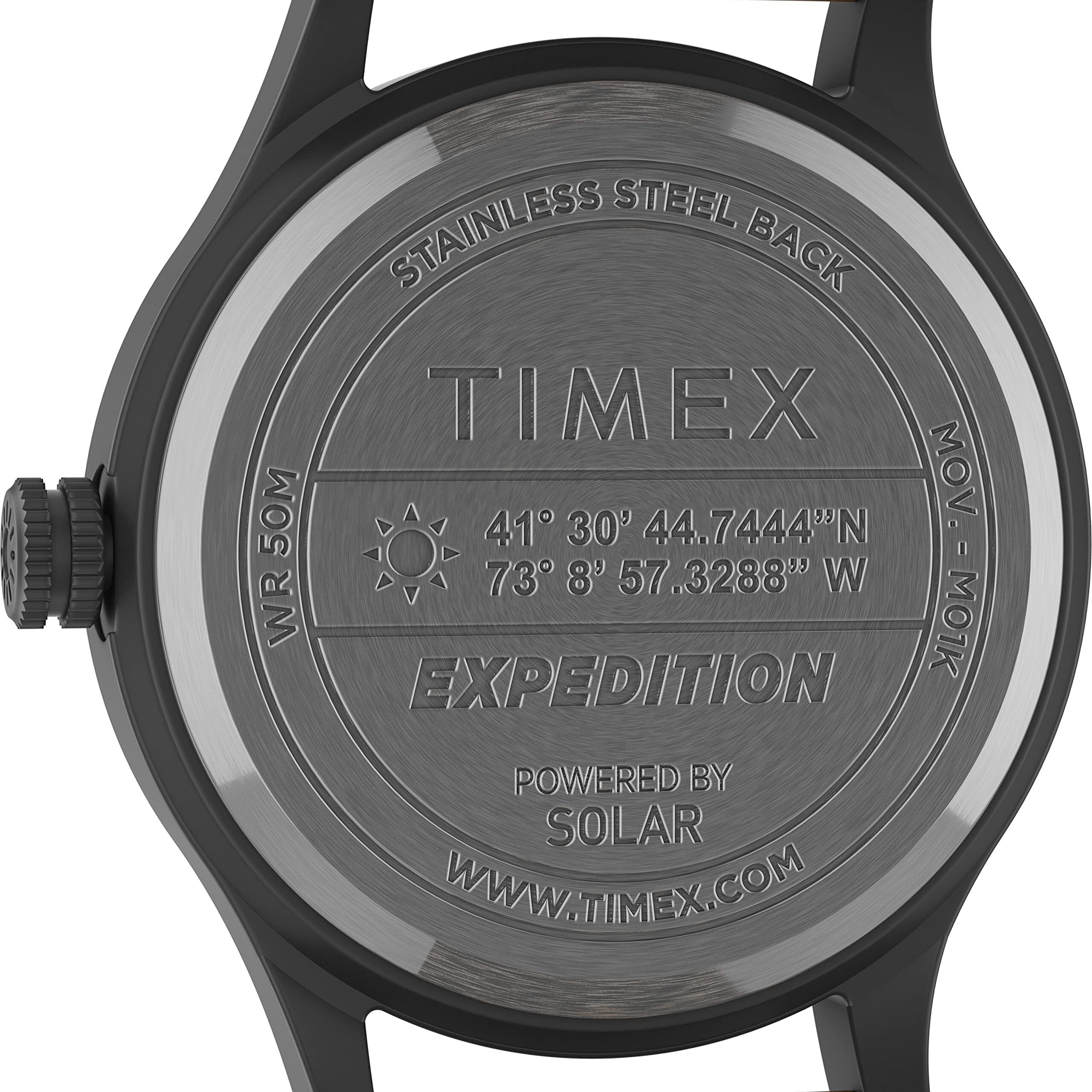 Timex Men's Expedition Scout Solar 40Mm Watch - Gunmetal Case Gray Dial With Tan Genuine Leather Strap