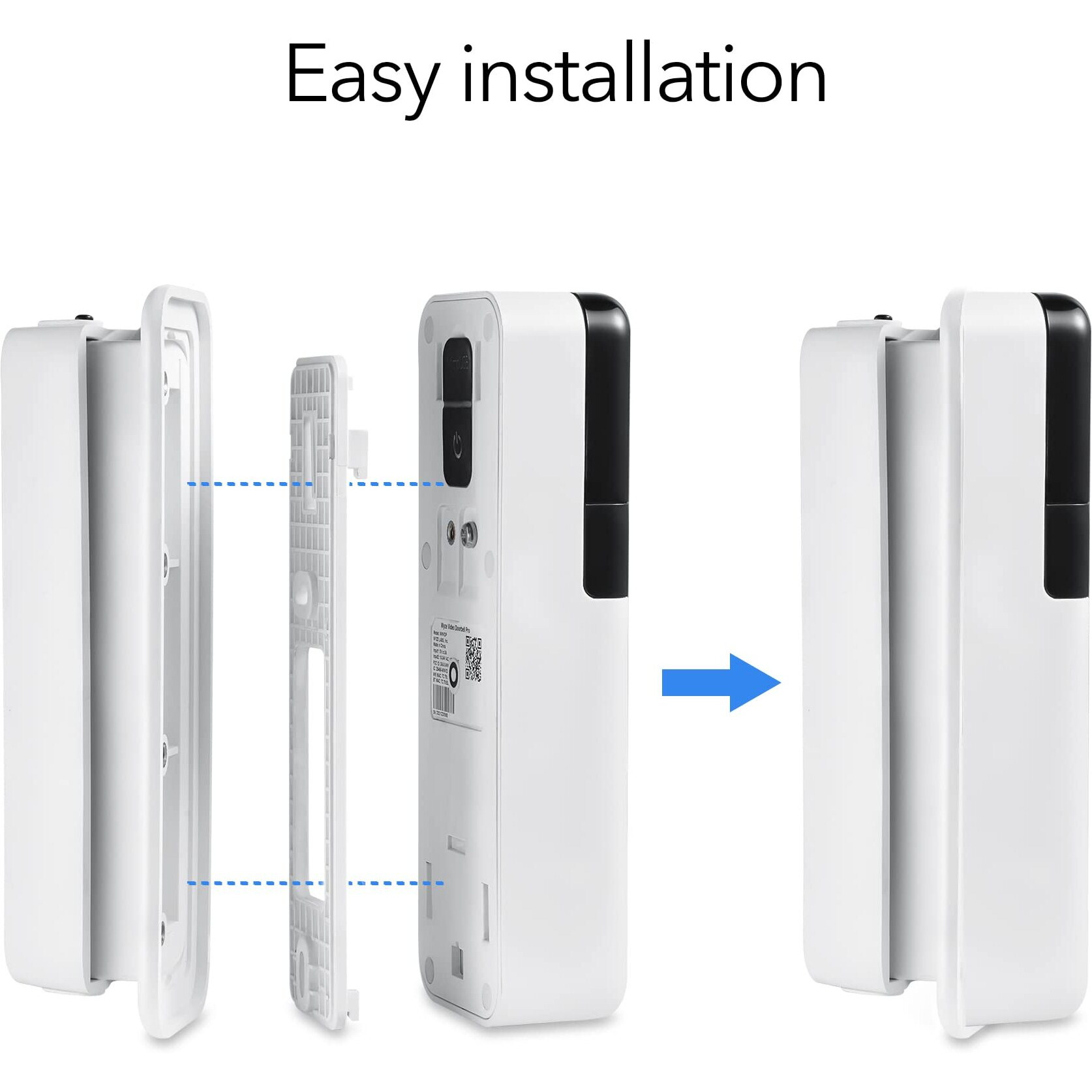 Wasserstein Horizontal Wedge Mount - Compatible With Wyze Video Doorbell Pro - For Better Viewing With Your Wyze Doorbell Pro (1 Pack  White)