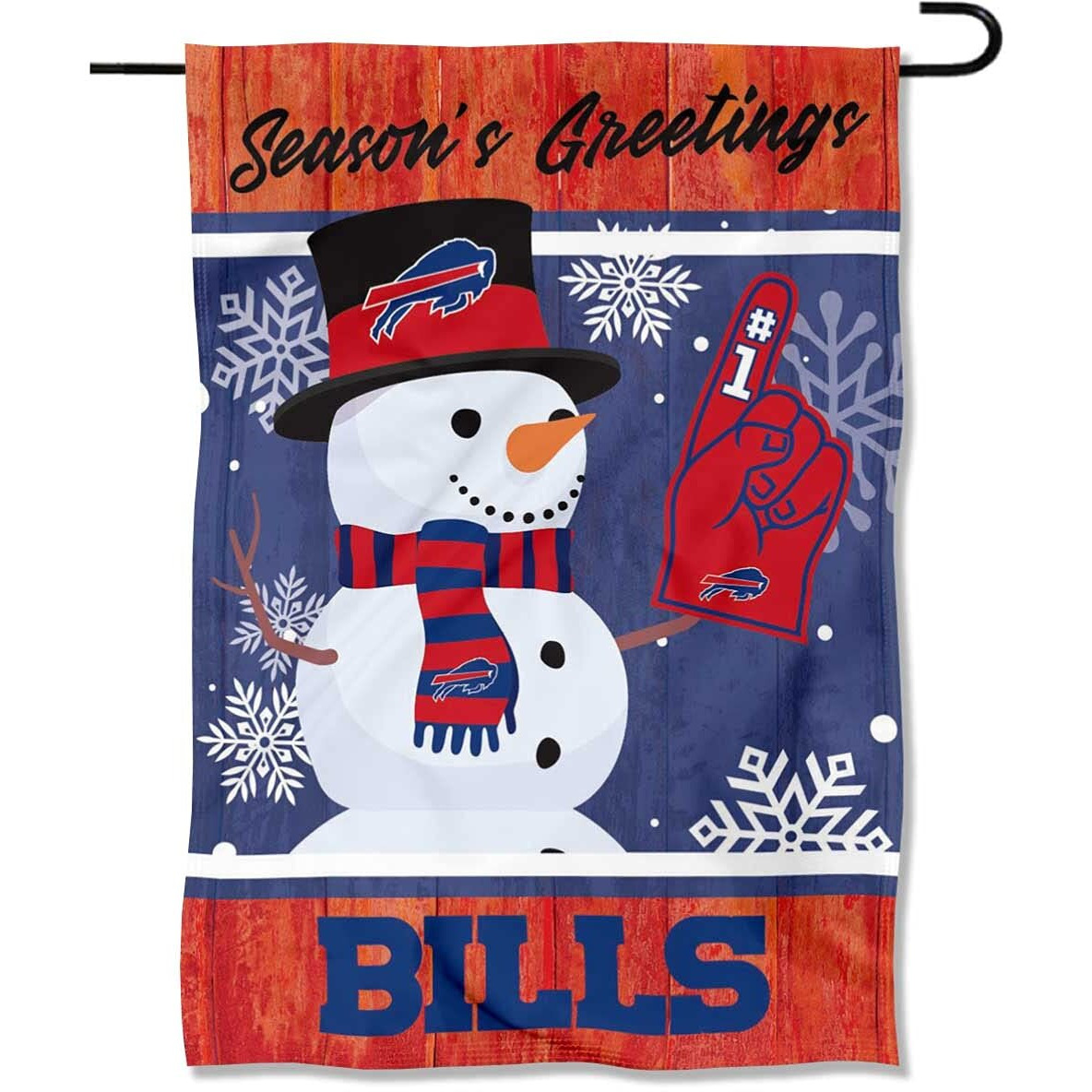 Wincraft Buffalo Bills Holiday Winter Snow Garden Flag Double Sided Banner