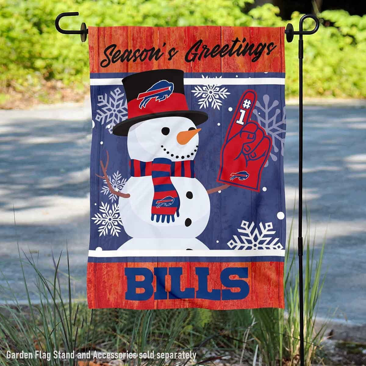 Wincraft Buffalo Bills Holiday Winter Snow Garden Flag Double Sided Banner