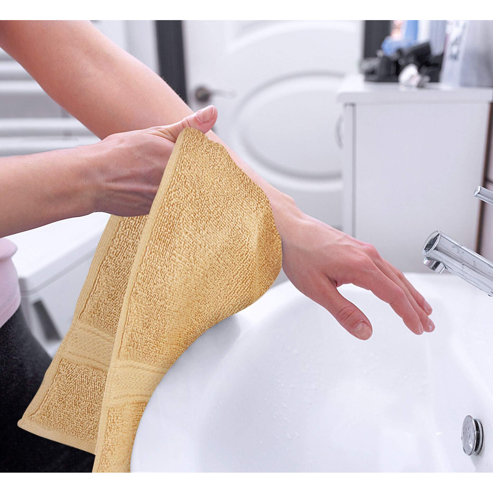 Utopia Towels [6 Pack Premium Hand Towels Set  (16 X 28 Inches) 100% Ring Spun Cotton  Ultra Soft And Highly Absorbent 600Gsm Towels For Bathroom  Gym  Shower  Hotel  And Spa (Beige)