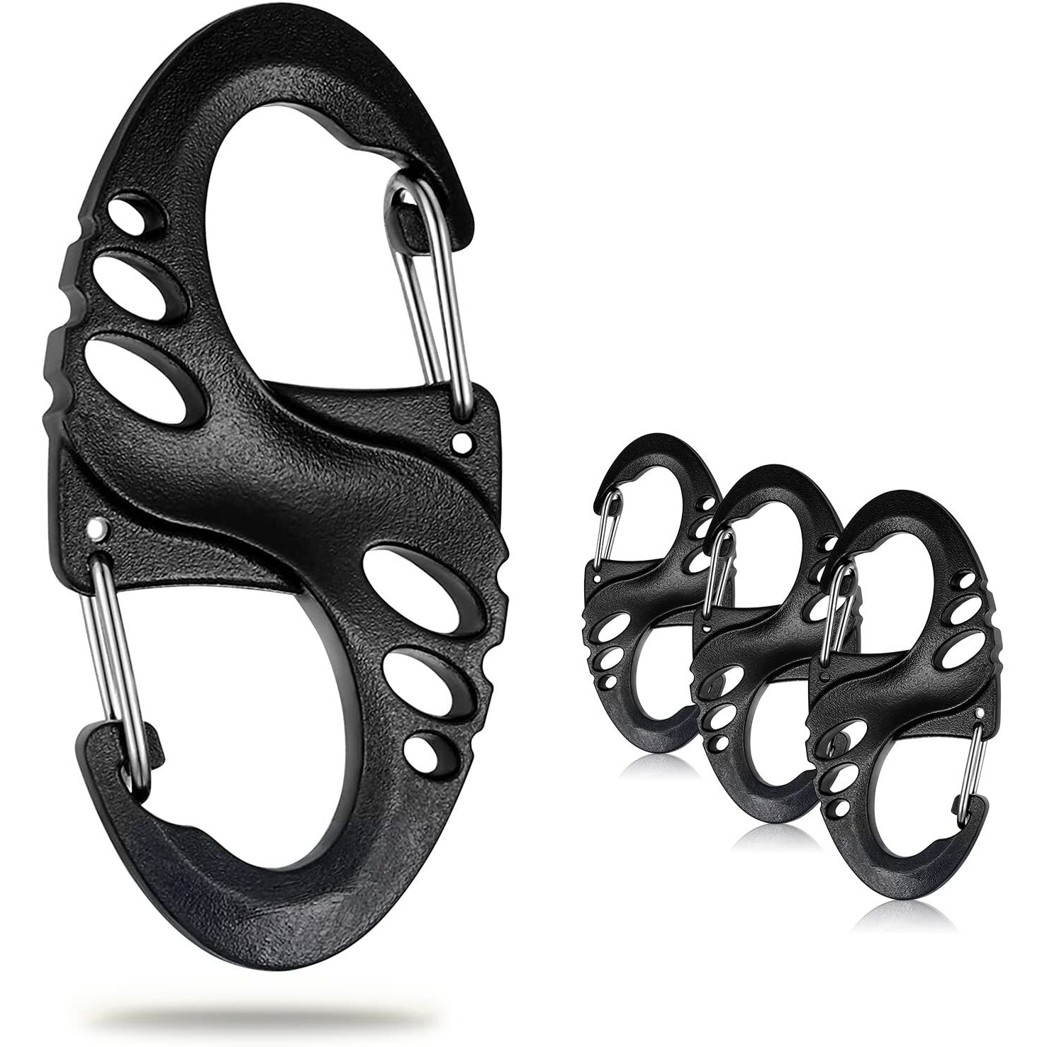 Coobigo 12 Pack Plastic Carabiner Clips Small Snap Hooks Mini Caribbean Keychain Zipper Clip Theft Deterrent Key Chain Molle Backpack Accessories