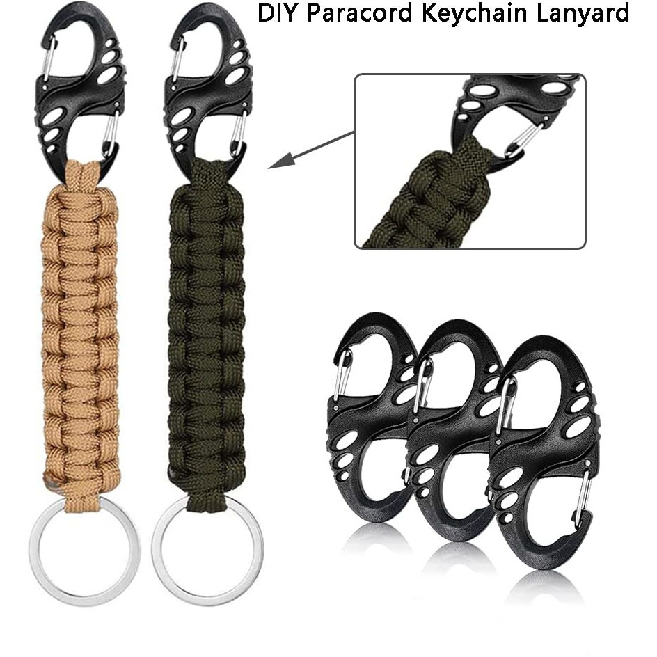 Coobigo 12 Pack Plastic Carabiner Clips Small Snap Hooks Mini Caribbean Keychain Zipper Clip Theft Deterrent Key Chain Molle Backpack Accessories