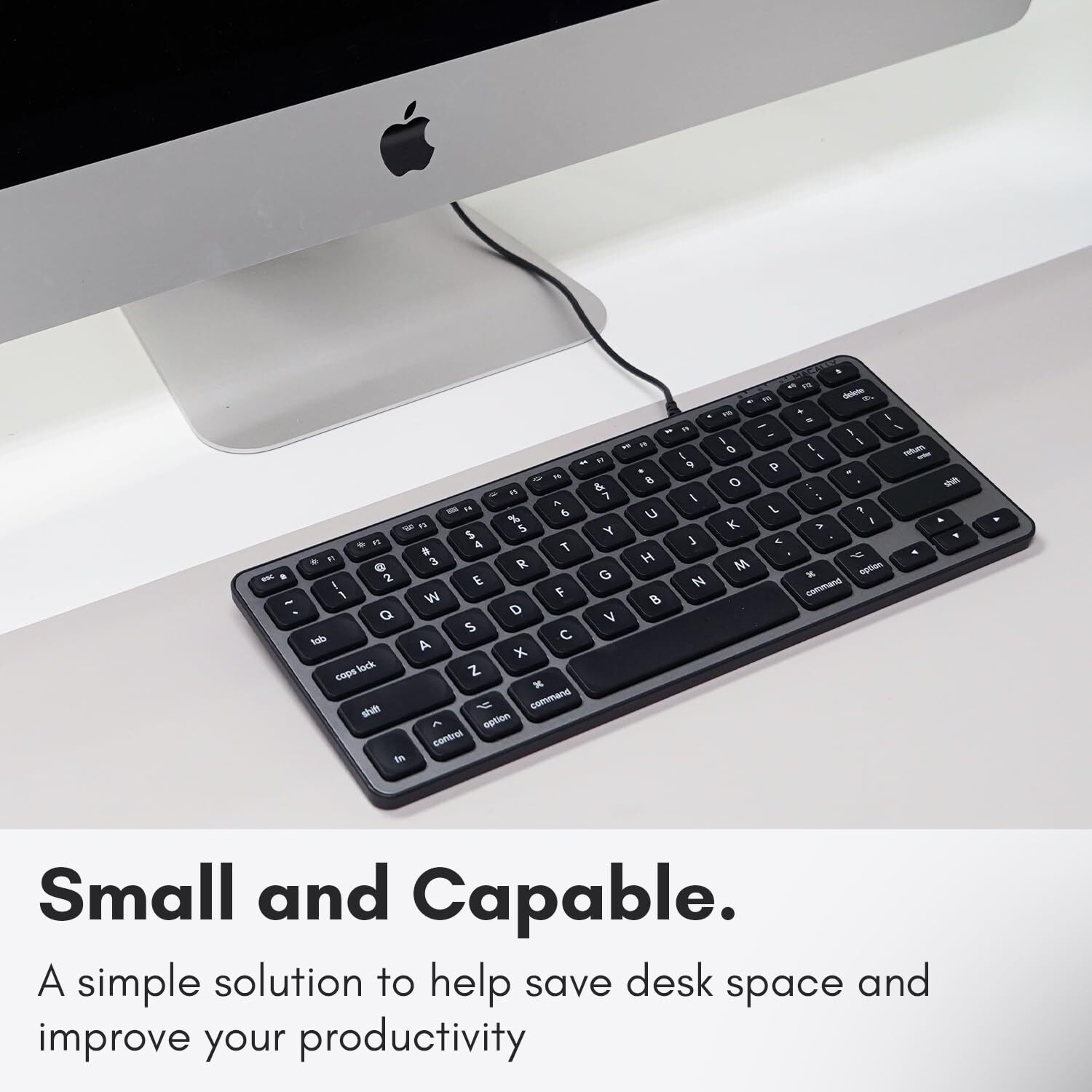 Macally Backlit Wired Keyboard For Mac | Compatible Apple Keyboard (Small And Compact) Comfortable All Day Typing Usb Keyboard For Macbook Pro/Air  Imac  Mac Mini/Pro (Space Grey)