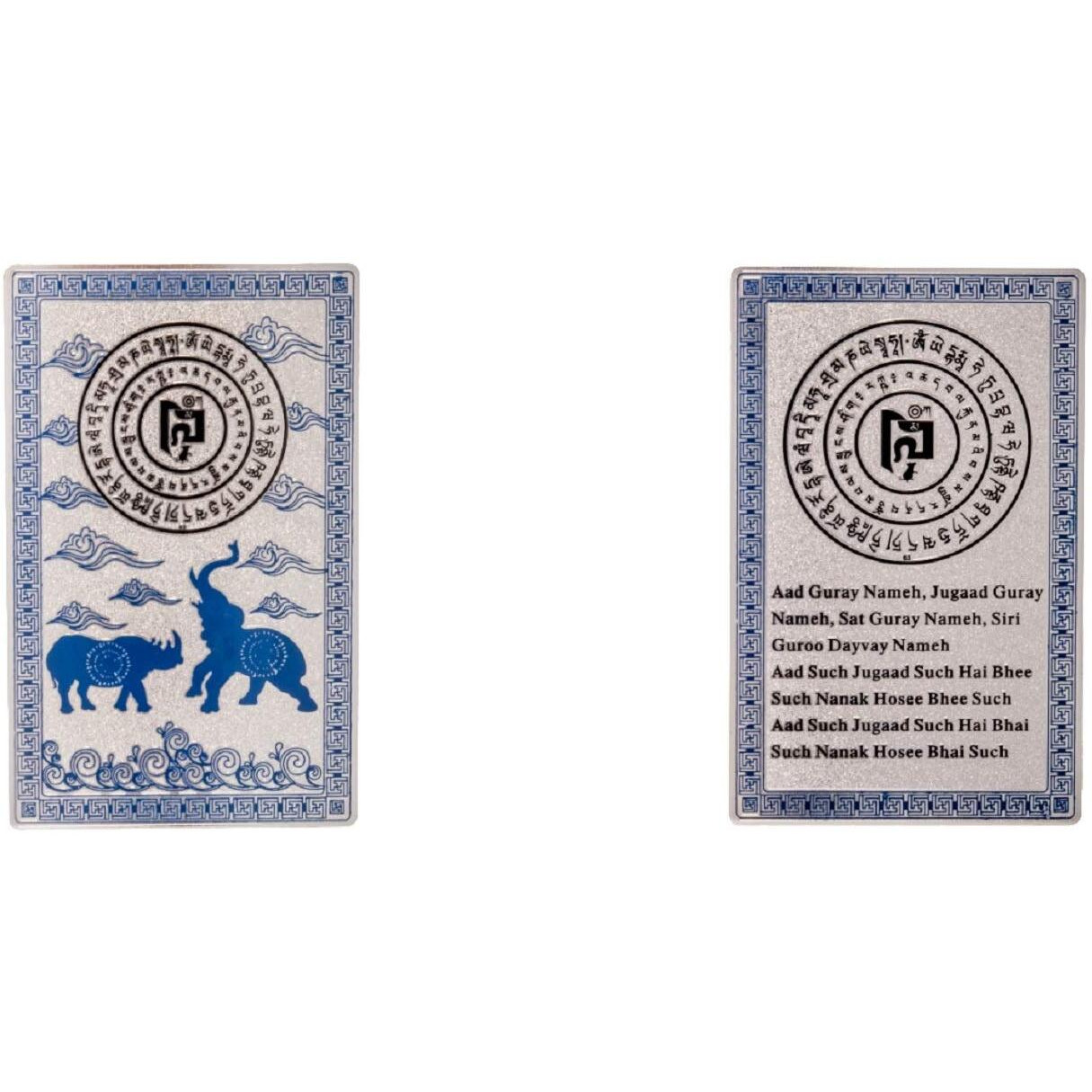 Dmtse Feng Shui Blue Rhino Elephant Anti Burglary Talisman Card