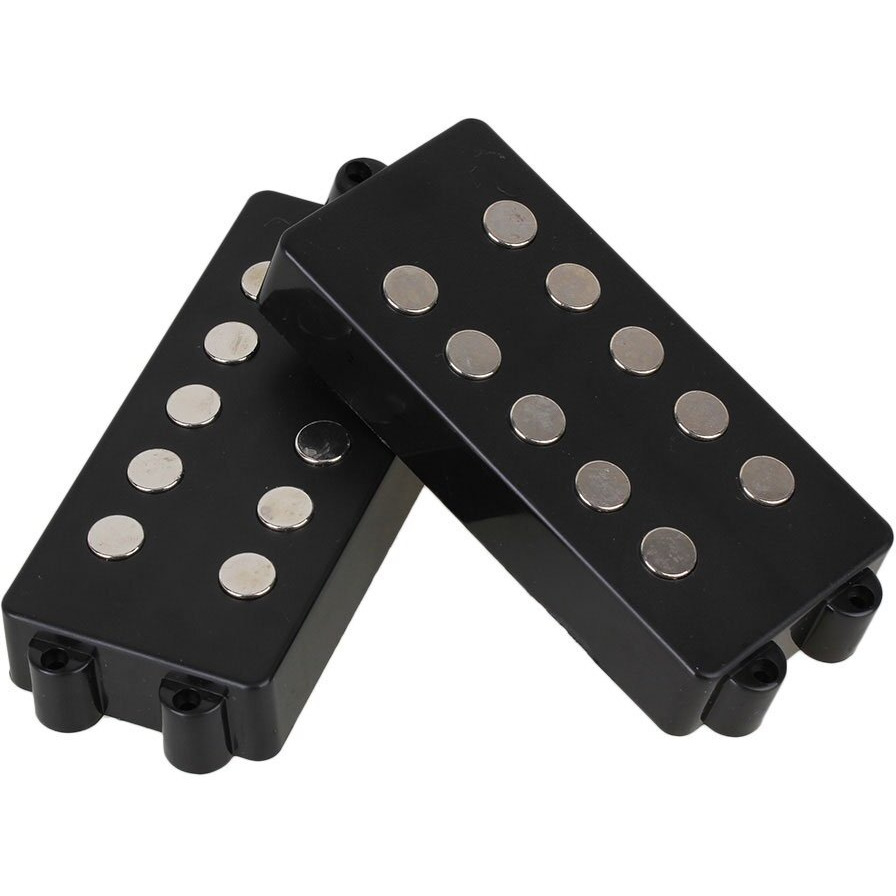 Bqlzr Black Ceramic Magnet 5 String M Bass Humbucker Double Coil Pickup For Bass Guitar And Bass Replacement Pack Of 2 4.13X1.77X0.7Inch(Lxwxh)