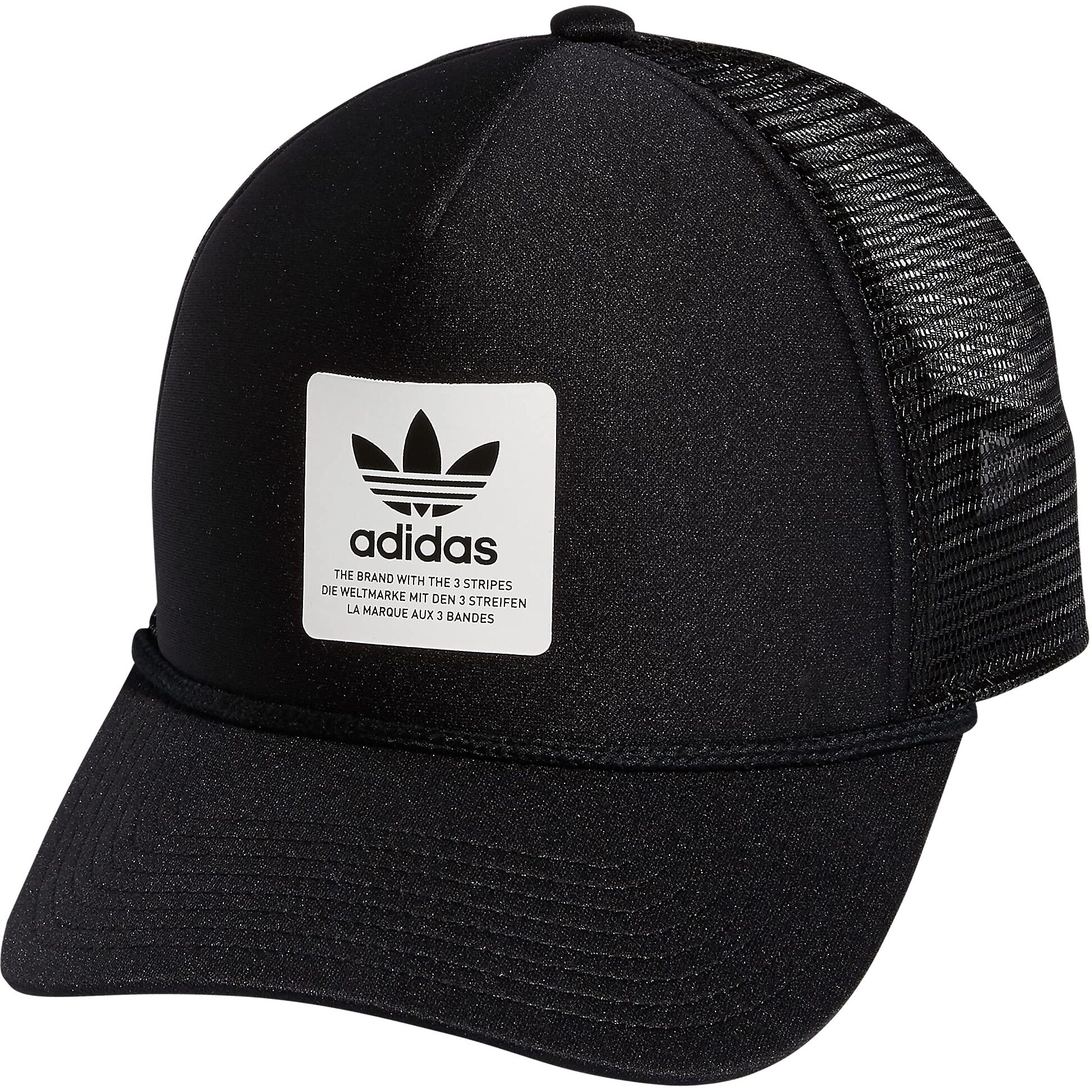 Adidas Originals Dispatch Trucker 5-Panel High Crown Mesh-Back Adjustable Strapback Cap  Black/White  One Size