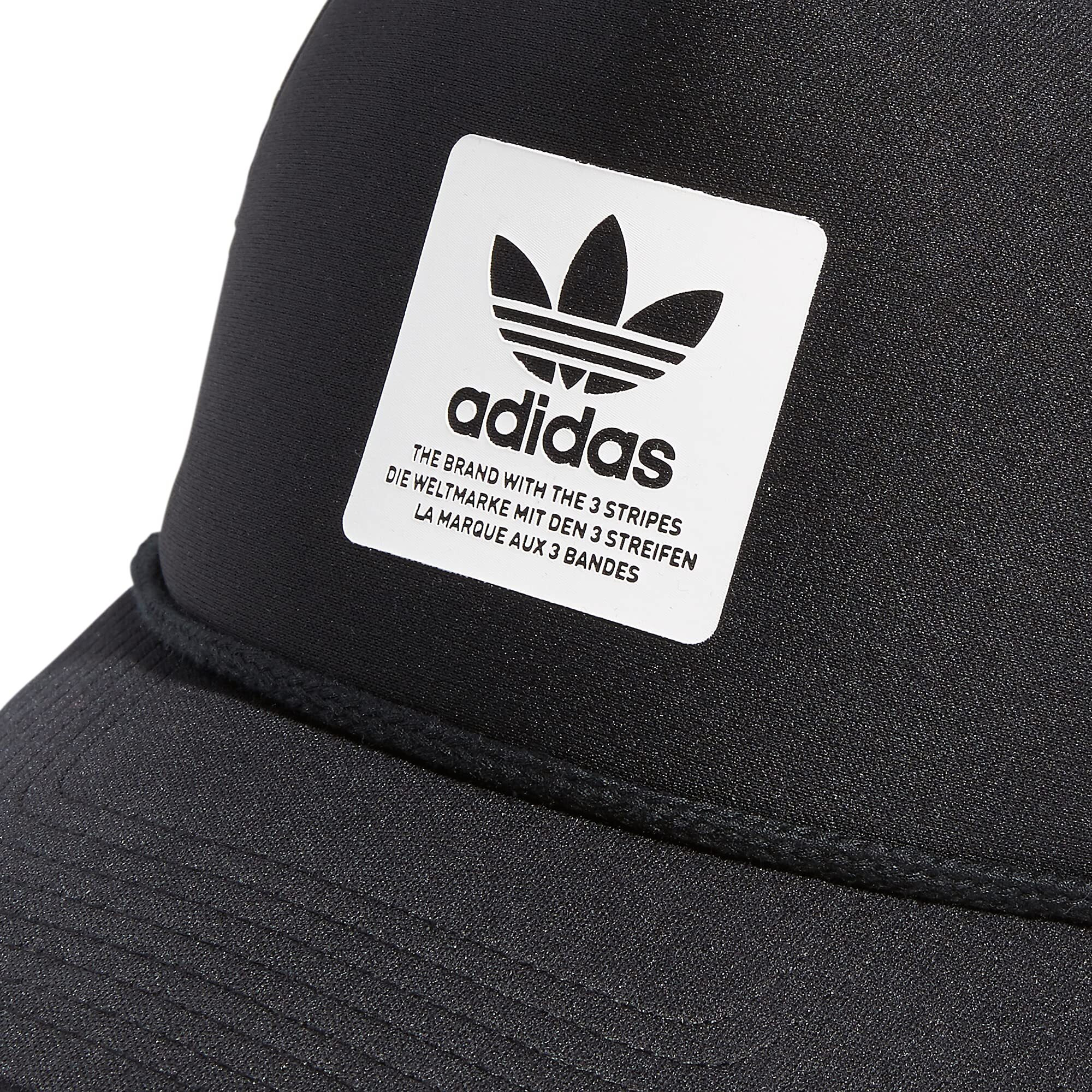 Adidas Originals Dispatch Trucker 5-Panel High Crown Mesh-Back Adjustable Strapback Cap  Black/White  One Size