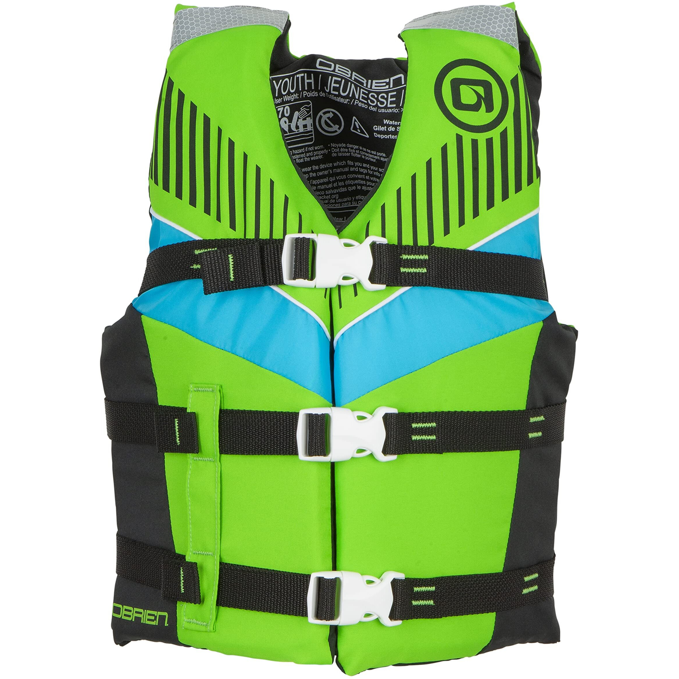 O'Brien Youth Nylon Life Jacket  Lime (50-90Lbs)